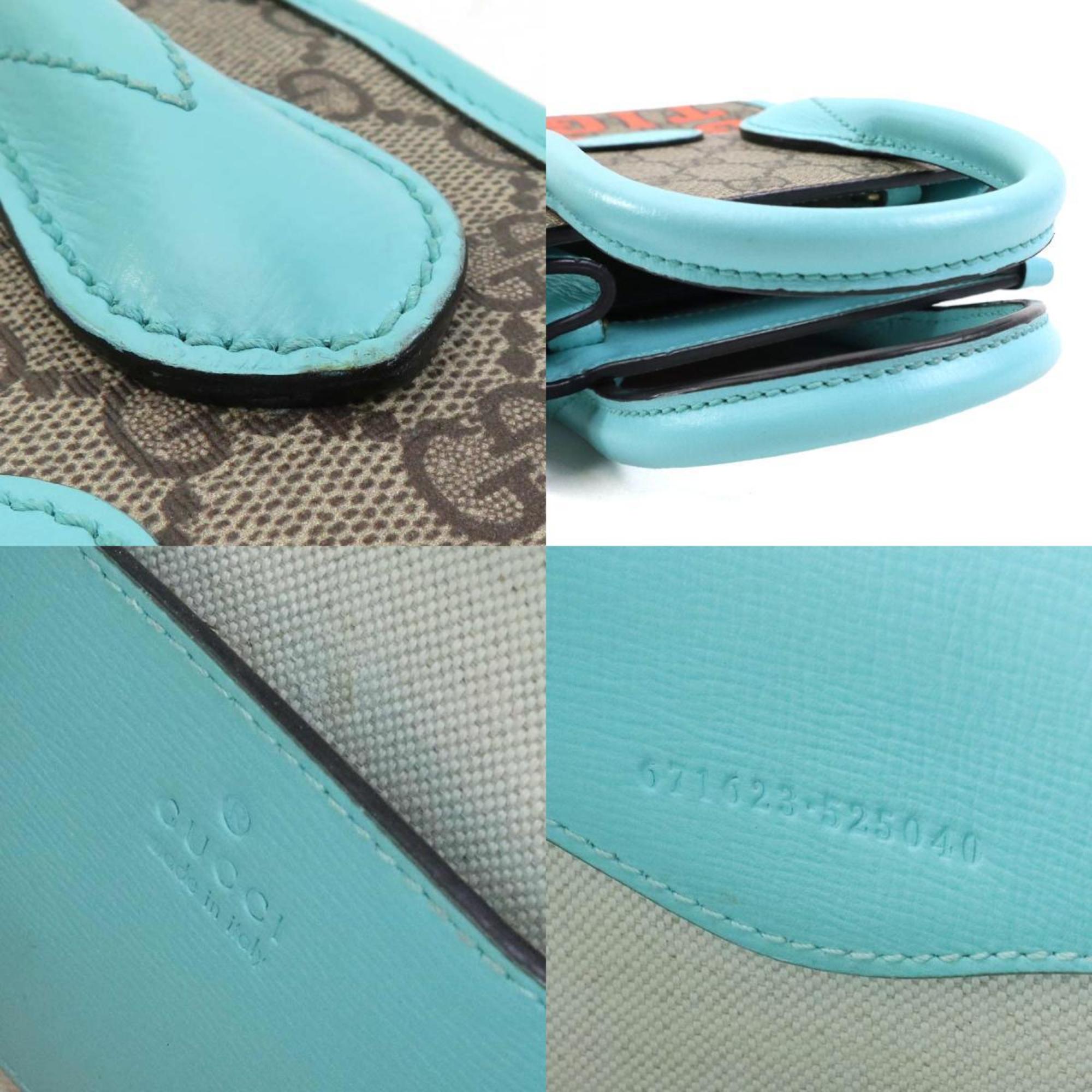 Gucci Blue Brown Gg Supreme Handbag Shoulder Bag (Pre-Owned)