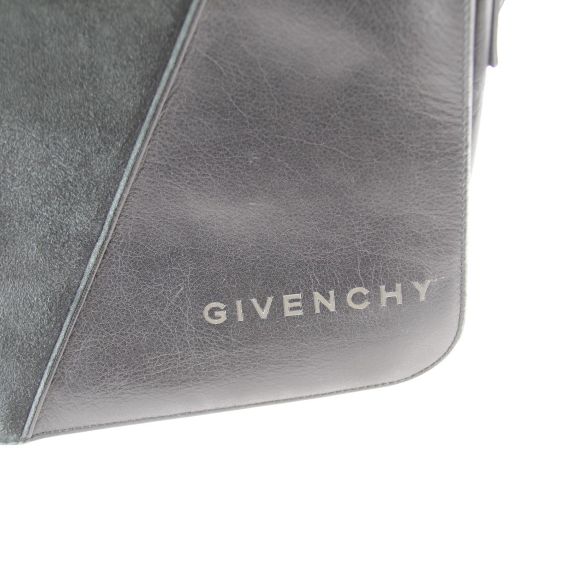 Givenchy Black Suede Leather Shoulder Bag (Pre-Owned)