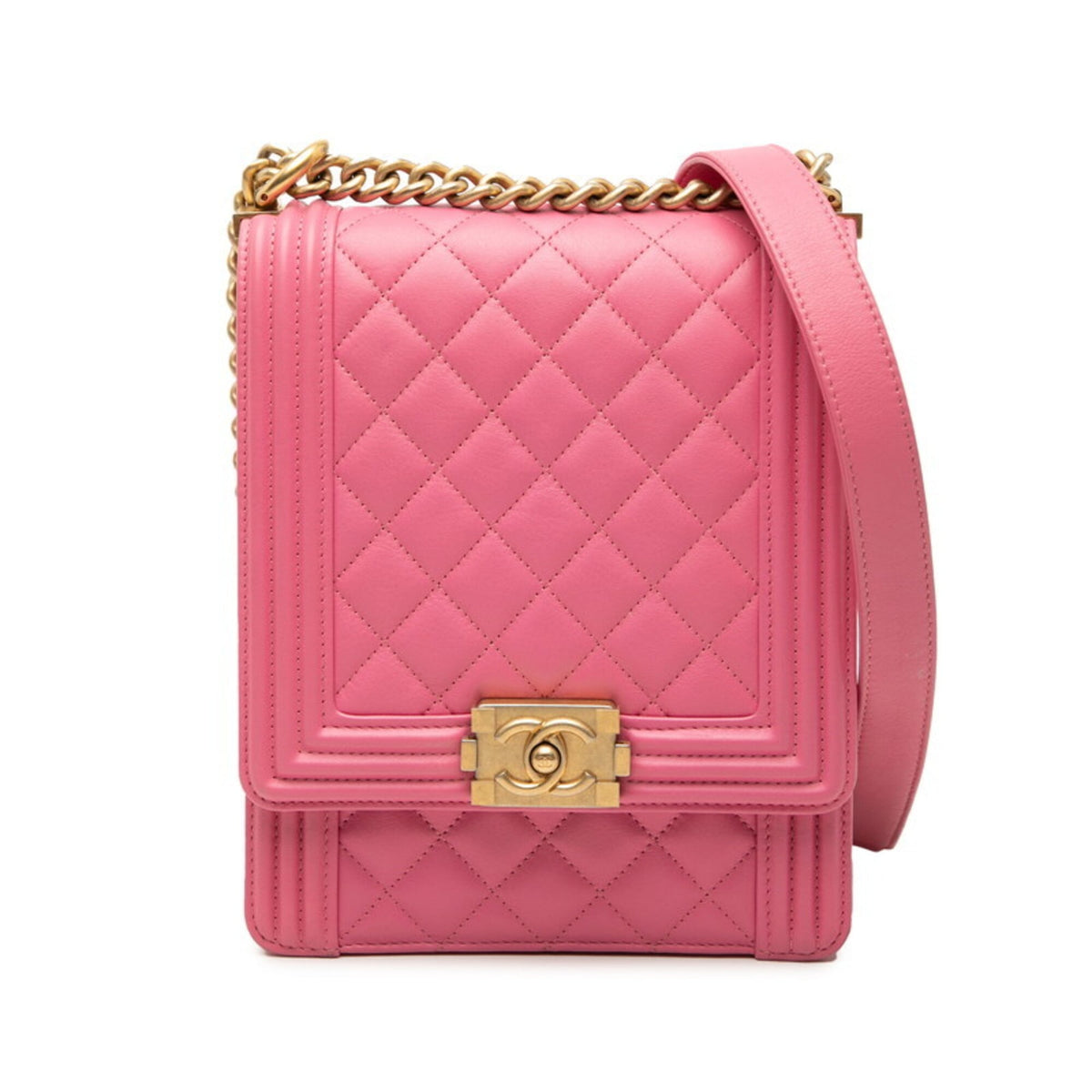 Chanel Pink Leather Shoulder Bag (Pre-Owned)