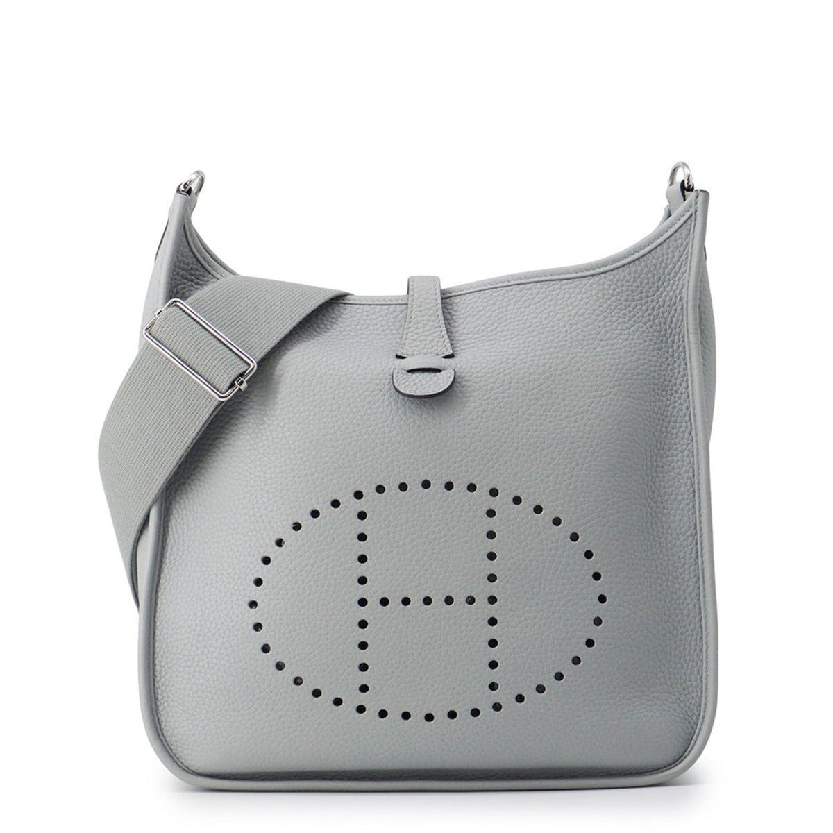 Hermes Blue Gray Taurillon Clemence Leather Shoulder Bag (Pre-Owned)
