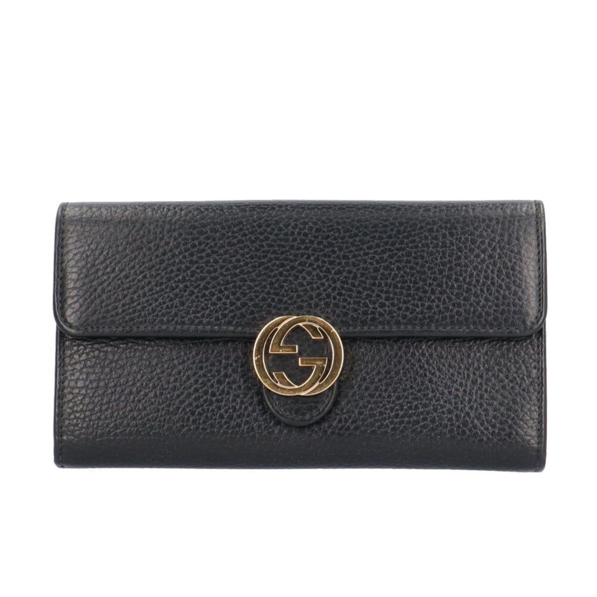 Gucci Black Leather Long Wallet (Bi-Fold) (Pre-Owned)