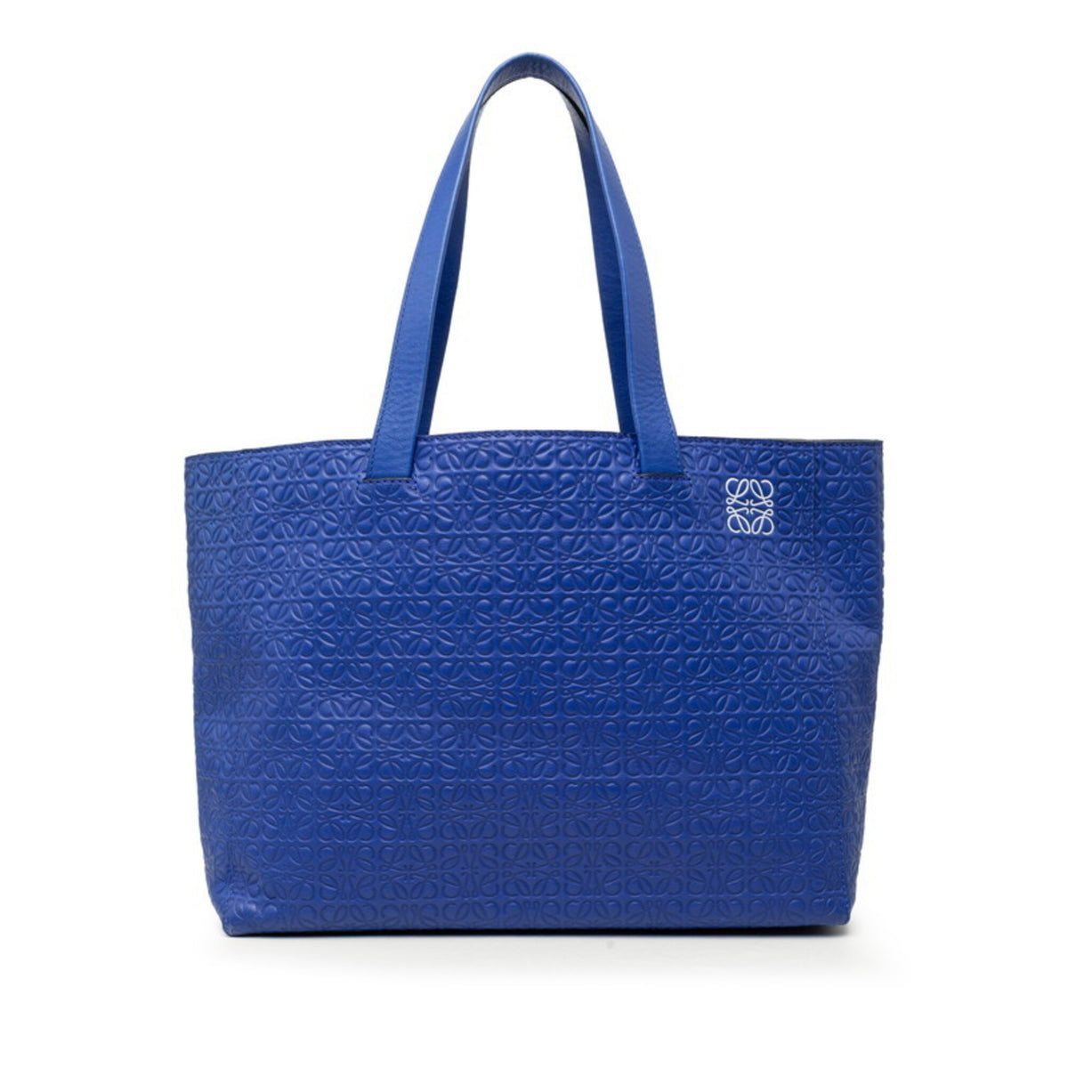 Loewe Blue Leather Shoulder Bag Tote Bag (Pre-Owned)