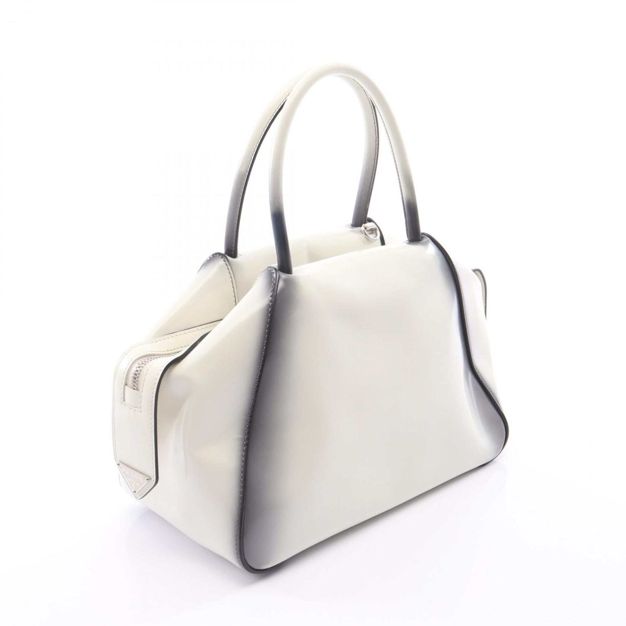 Prada Navy White Leather Handbag (Pre-Owned)