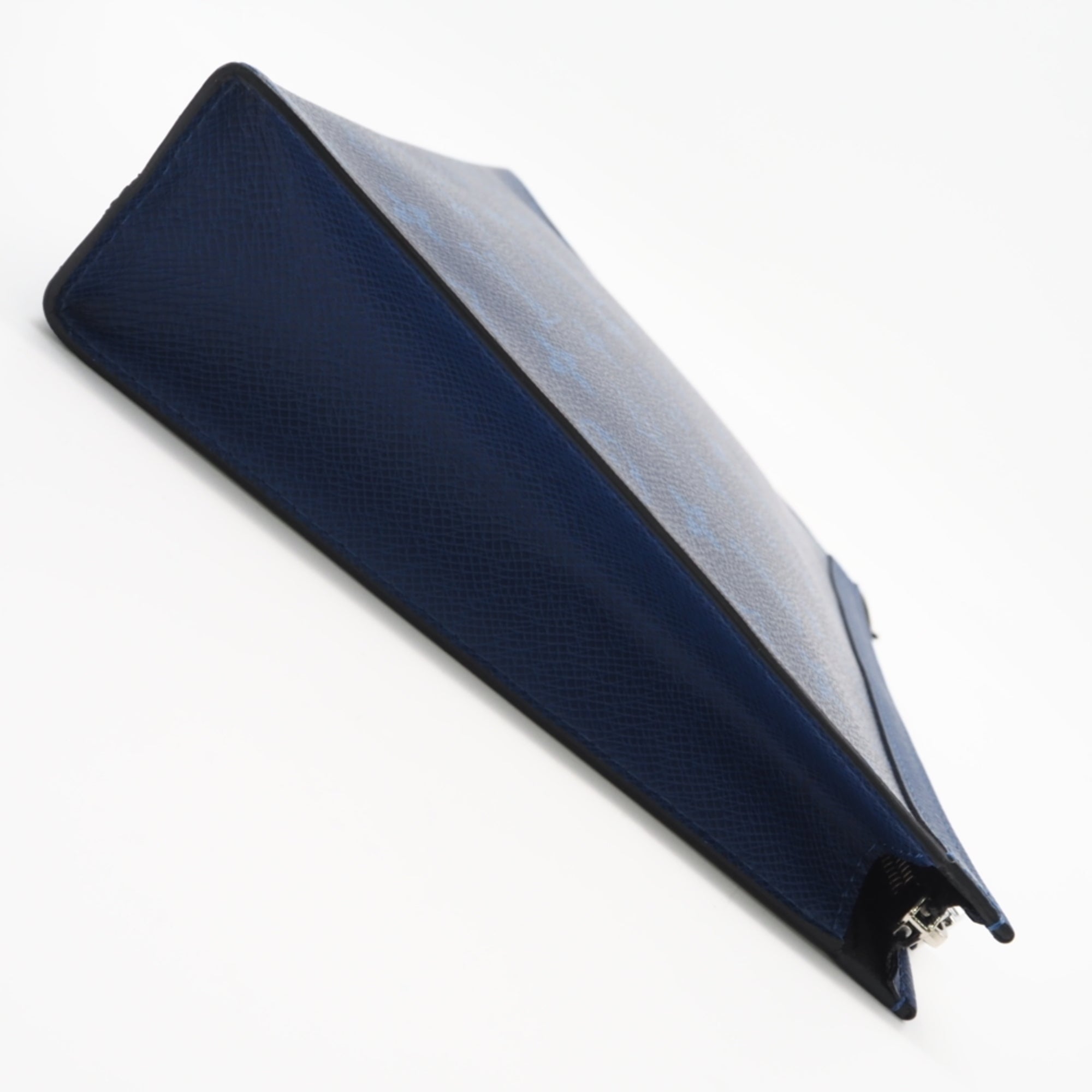 Louis Vuitton Taigarama Blue Coated Canvas Leather Clutch Bag Pochette (Pre-Owned)