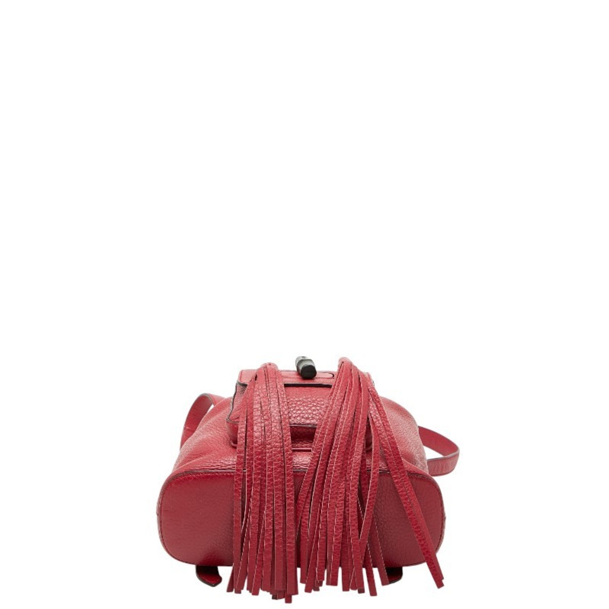 Gucci Red Color Leather Backpack (Pre-Owned)