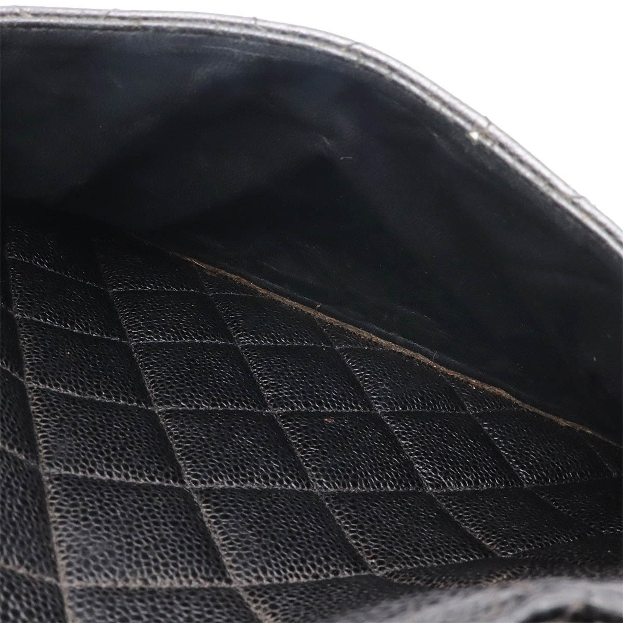 Chanel Black Caviar Leather Shoulder Bag Tote Bag (Pre-Owned)