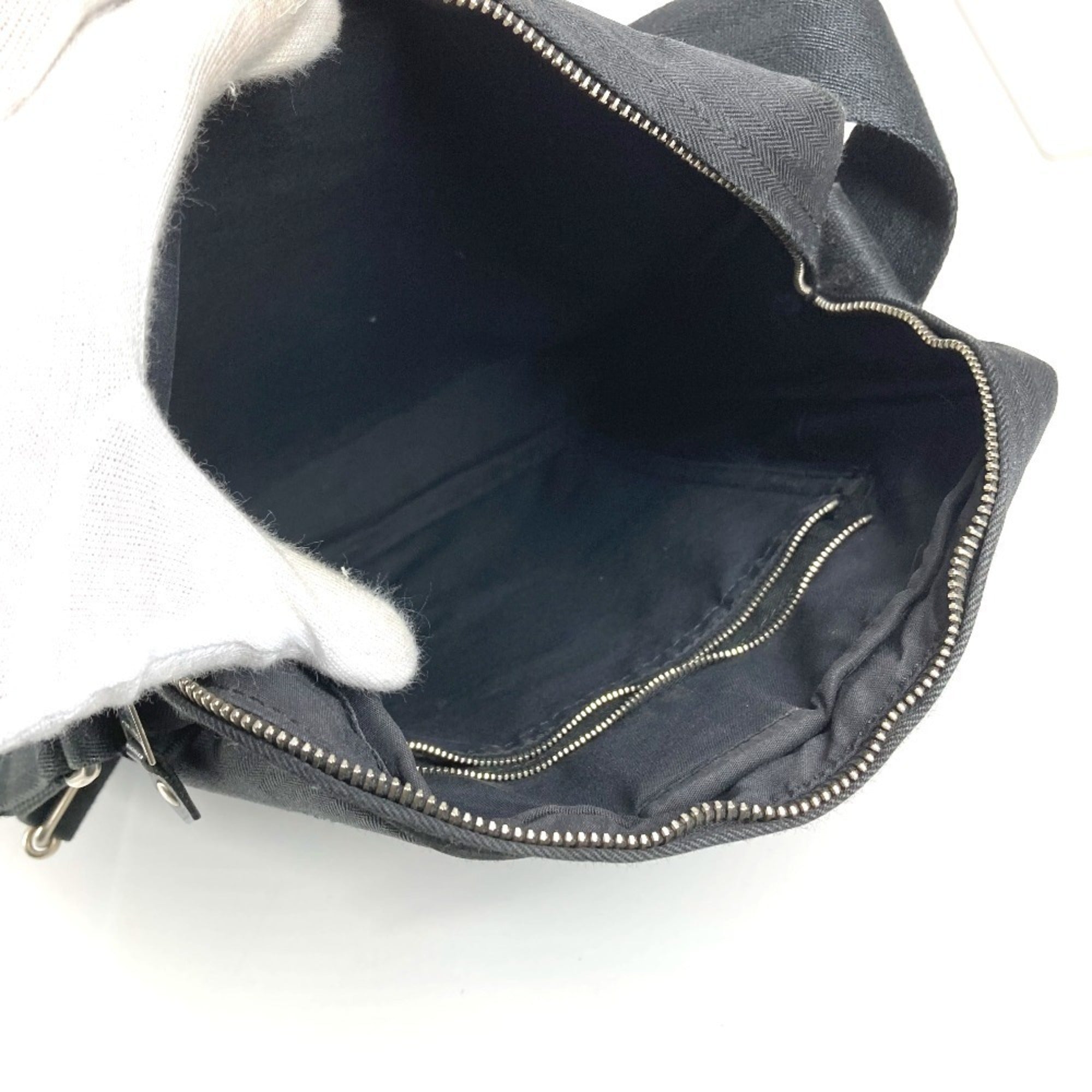 Hermes Black Canvas Pochette Shoulder Bag (Pre-Owned)