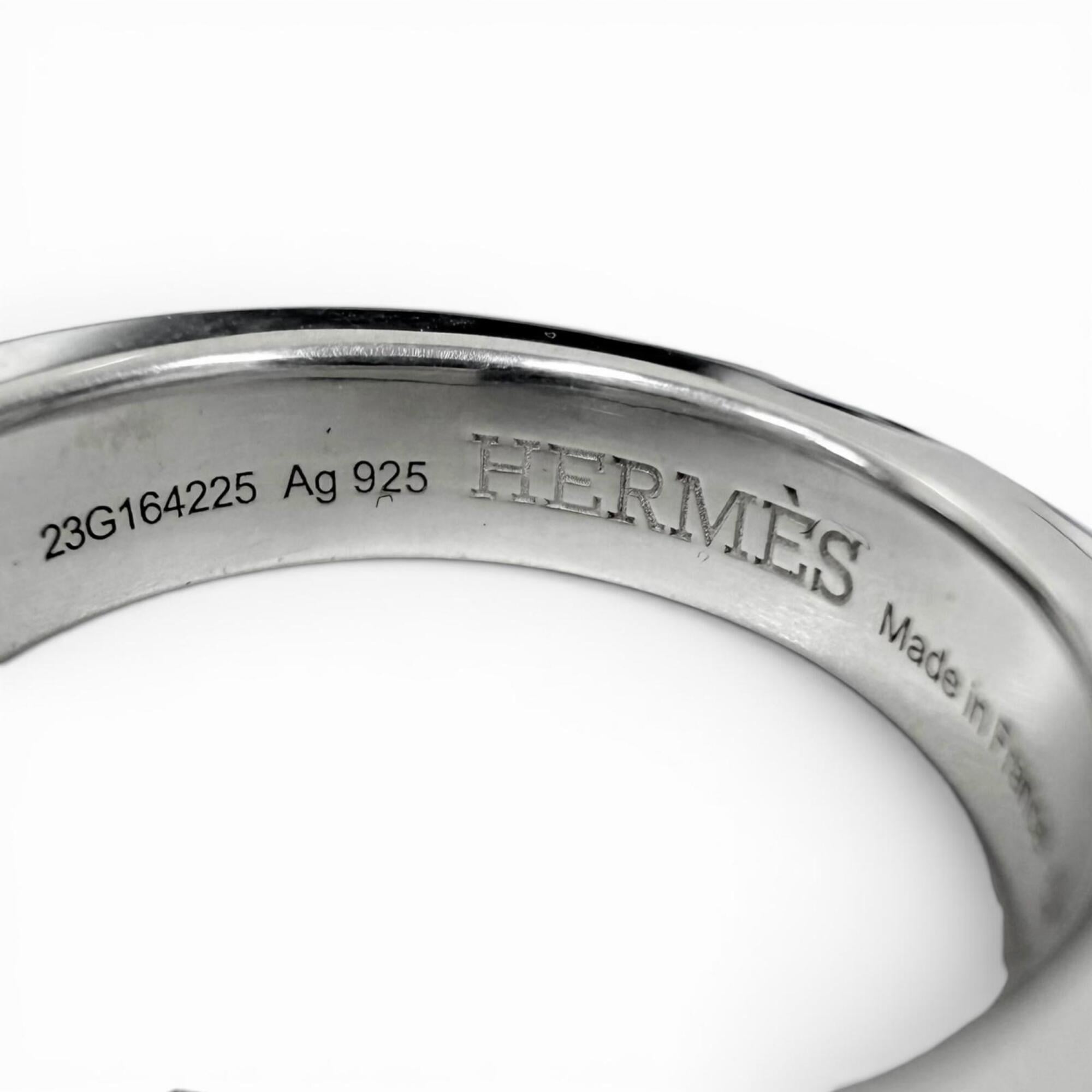 Hermes Silver Silver 925 Band Ring (Pre-Owned)