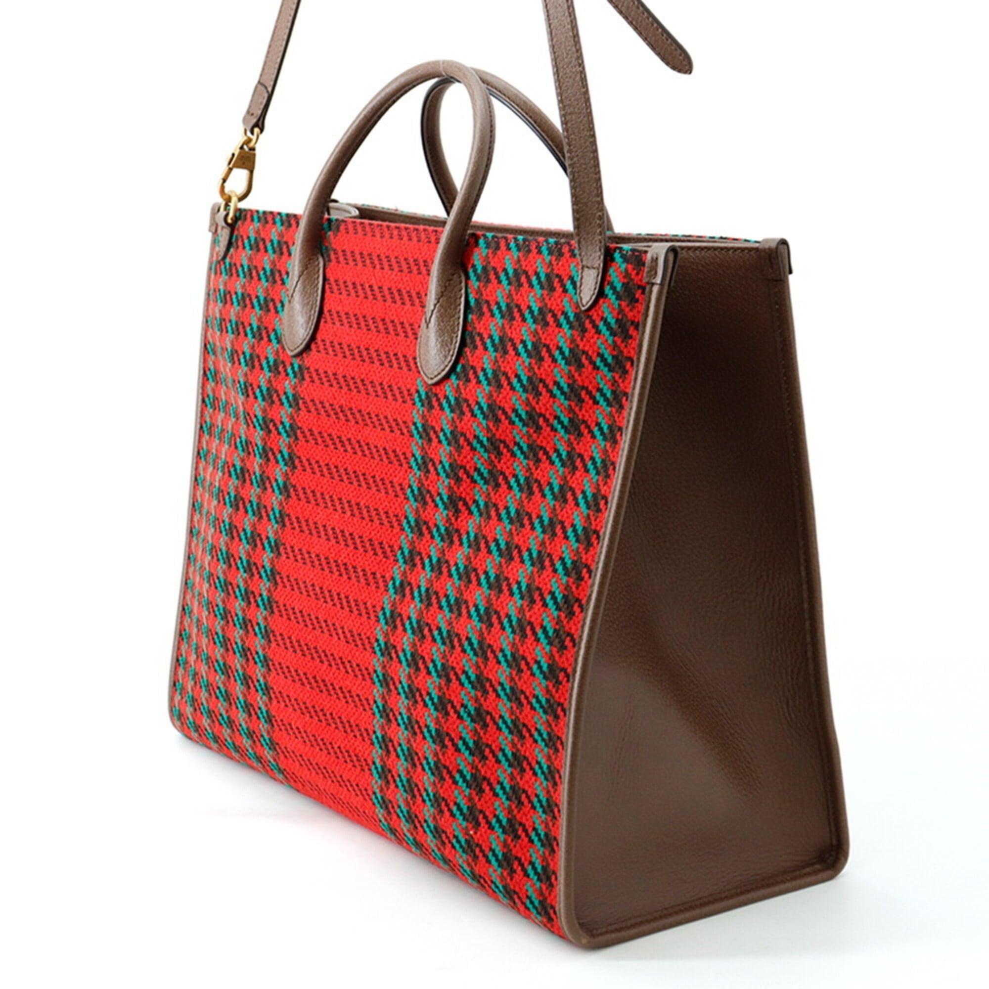 Gucci Multi-Color Red Color Canvas Leather Handbag (Pre-Owned)