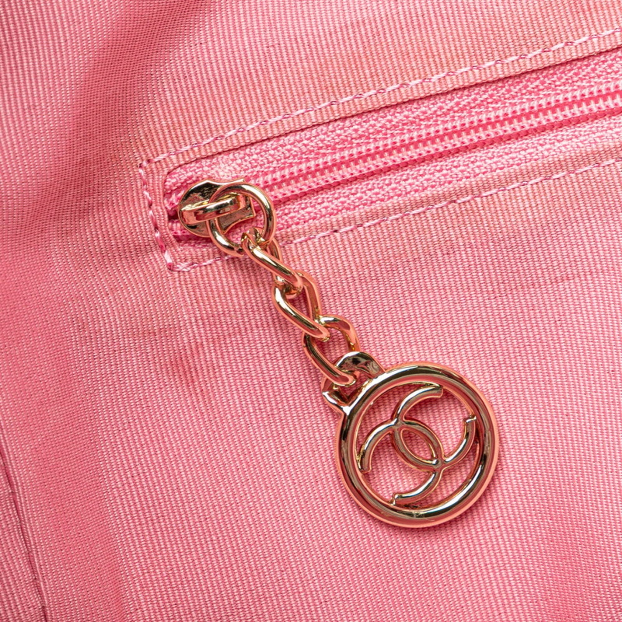 Chanel Multi-Color Pink Velvet Leather Handbag Pouch Tote Bag (Pre-Owned)