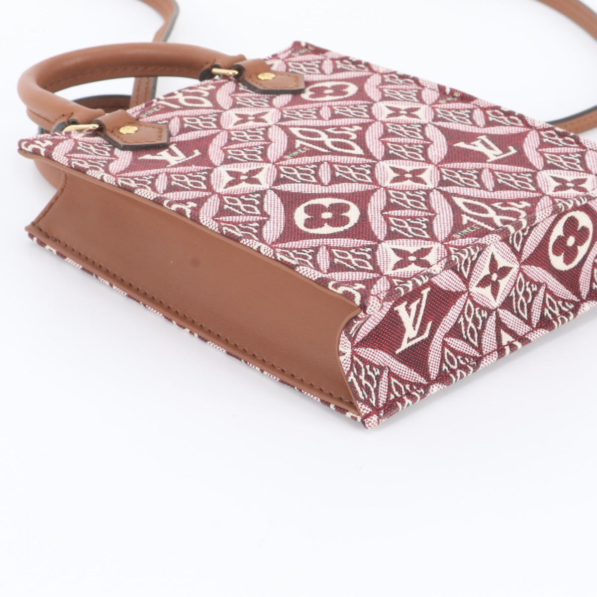 Louis Vuitton Bordeaux Leather Canvas Shoulder Bag (Pre-Owned)