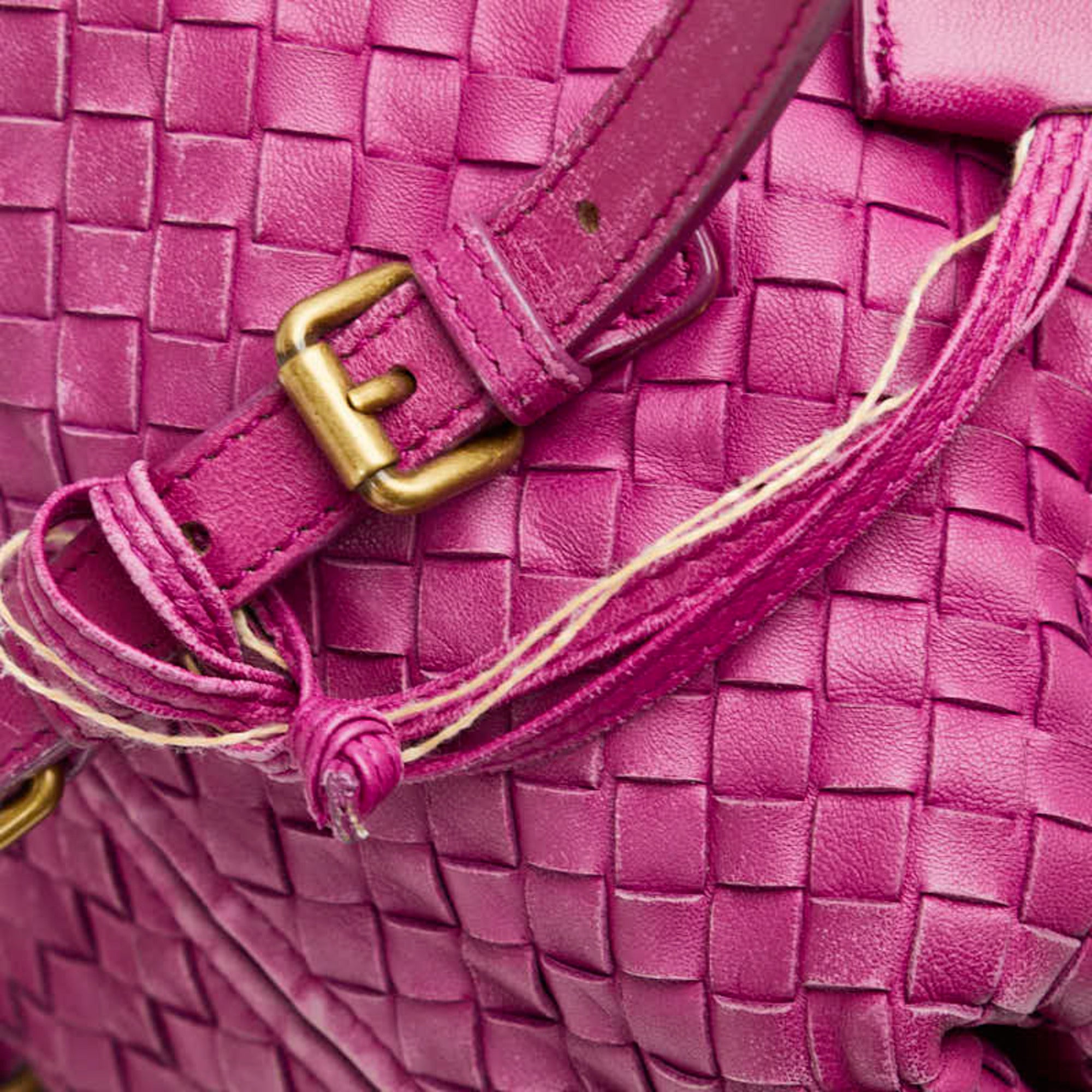 Bottega Veneta Intrecciato Purple Leather Boston Bag Handbag (Pre-Owned)