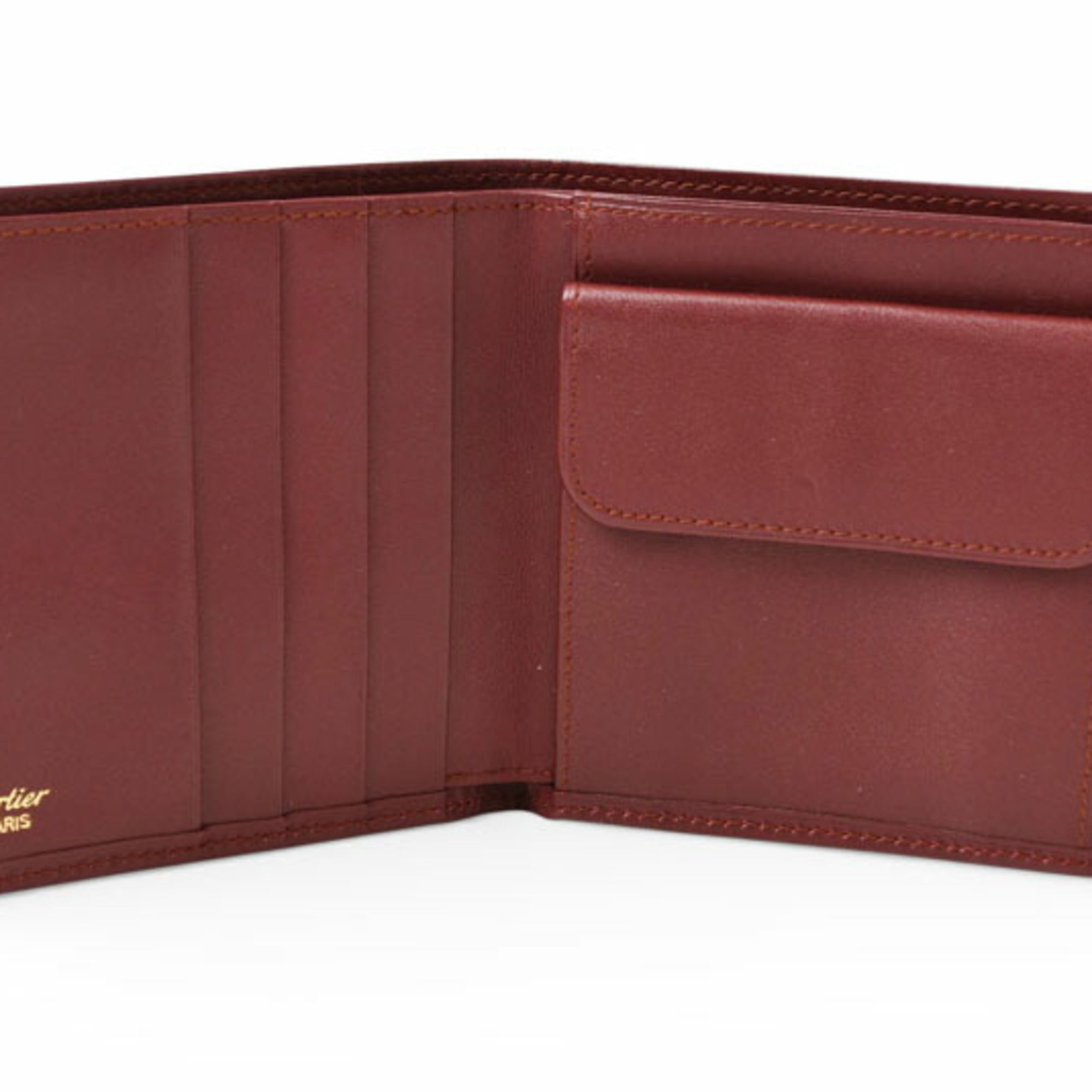 Cartier Must Bordeaux Leather Wallet (Bi-Fold) (Pre-Owned)