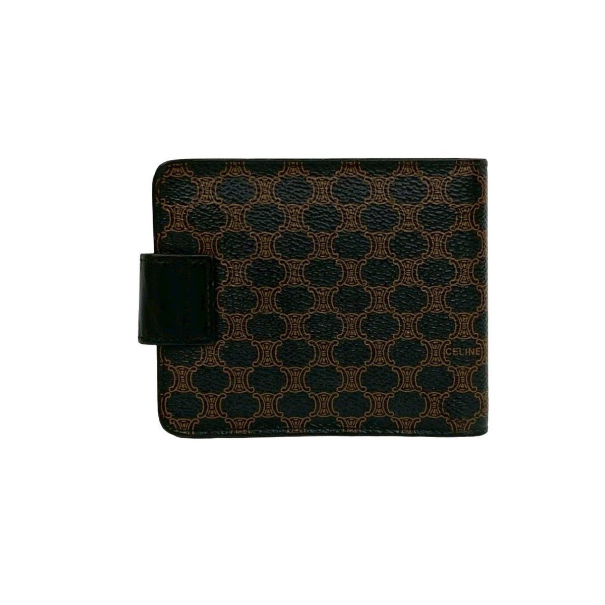 Celine Black Brown Leather Pvc Wallet (Bi-Fold) (Pre-Owned)