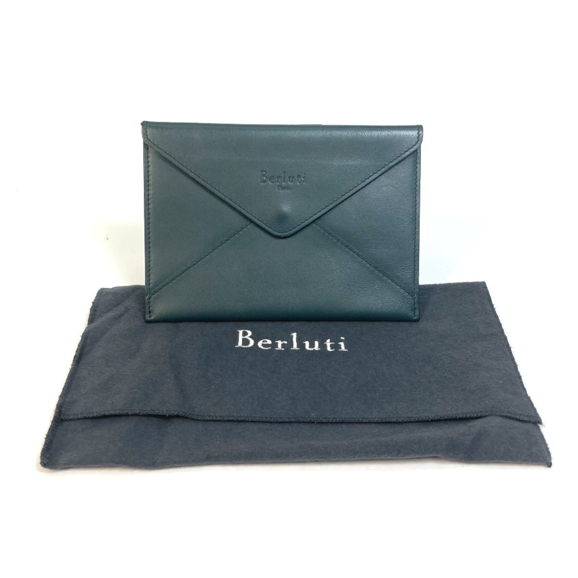 Berluti Green Leather Pouch (Pre-Owned)