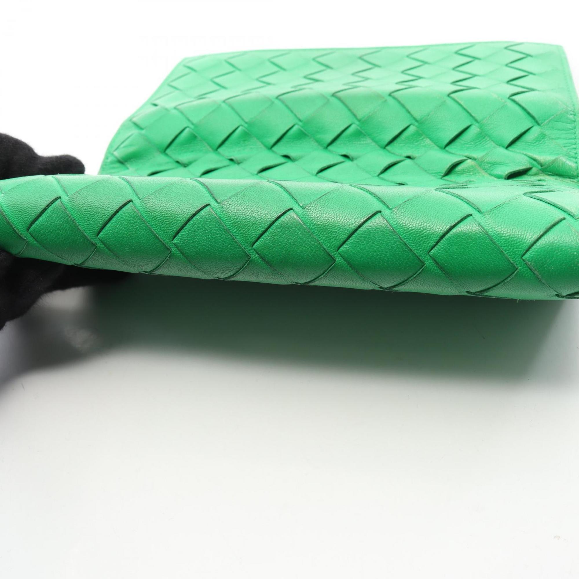 Bottega Veneta Green Leather Long Wallet (Bi-Fold) (Pre-Owned)