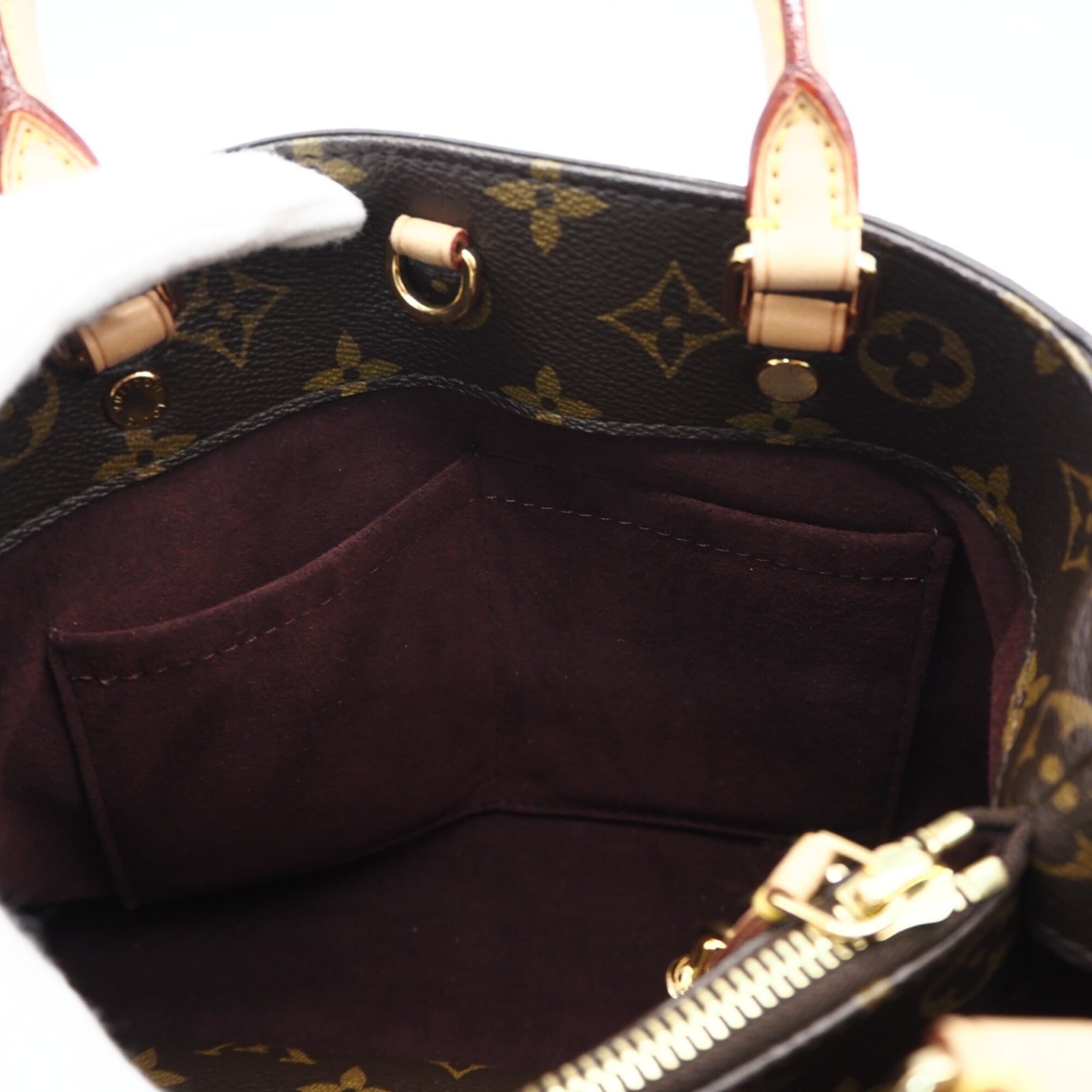 Louis Vuitton Beige Brown Coated Canvas Handbag Shoulder Bag (Pre-Owned)