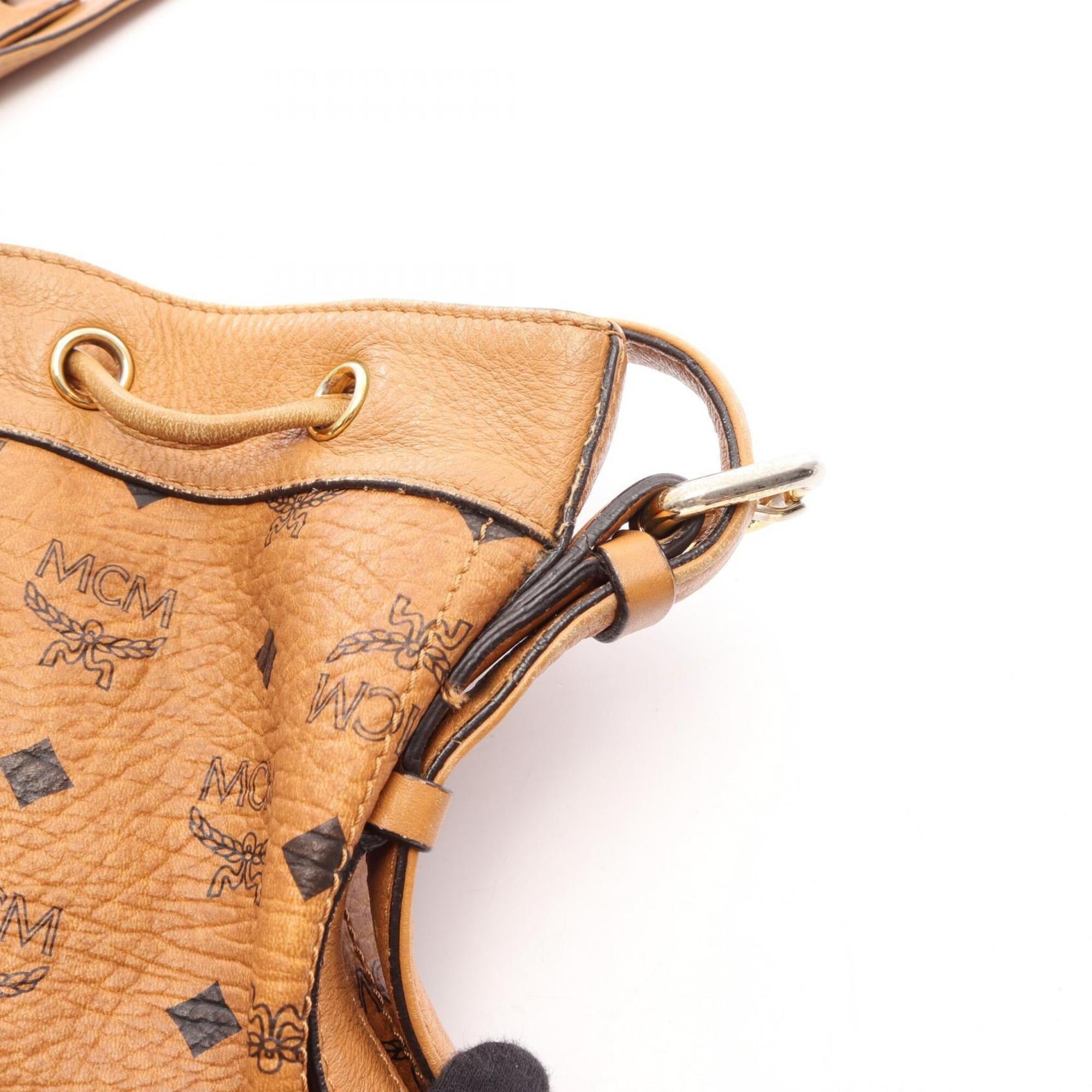 Mcm Brown Coated Canvas Leather Handbag Shoulder Bag (Pre-Owned)