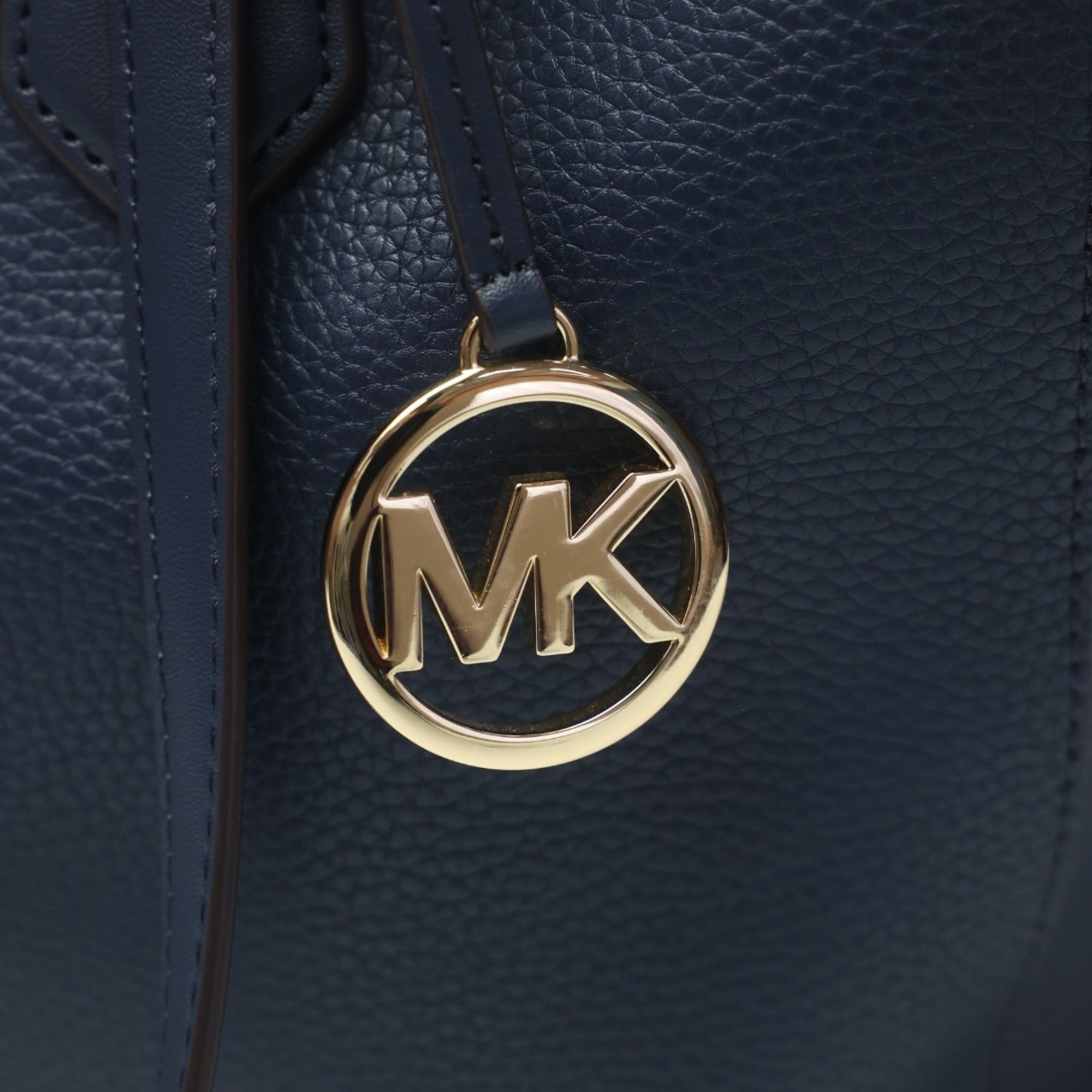 Michael Kors Navy Leather Shoulder Bag Tote Bag (Pre-Owned)