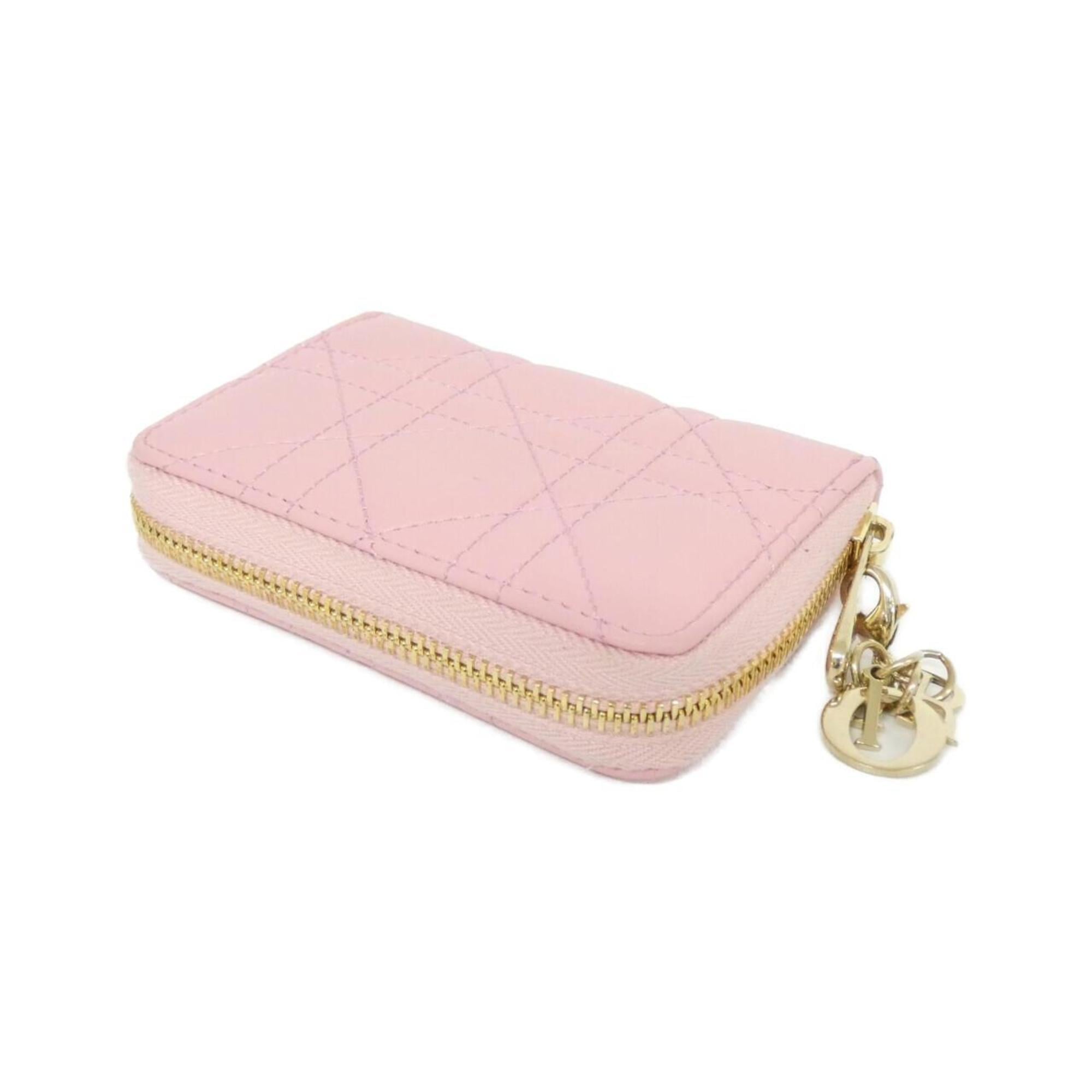 Christian Dior Lady Dior Pink Leather Coin Purse/Coin Case (Pre-Owned)