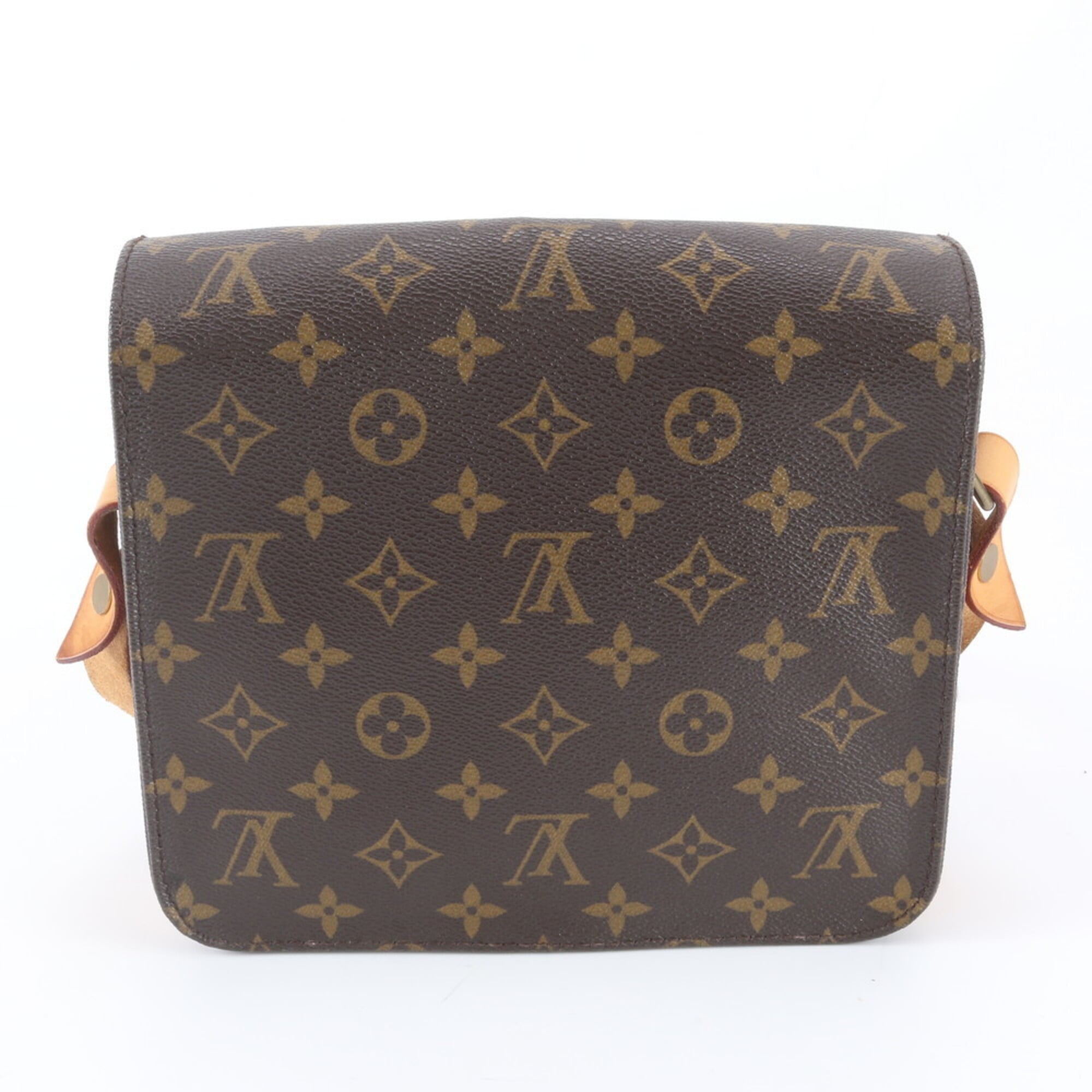 Louis Vuitton Brown Leather Coated Canvas Shoulder Bag (Pre-Owned)
