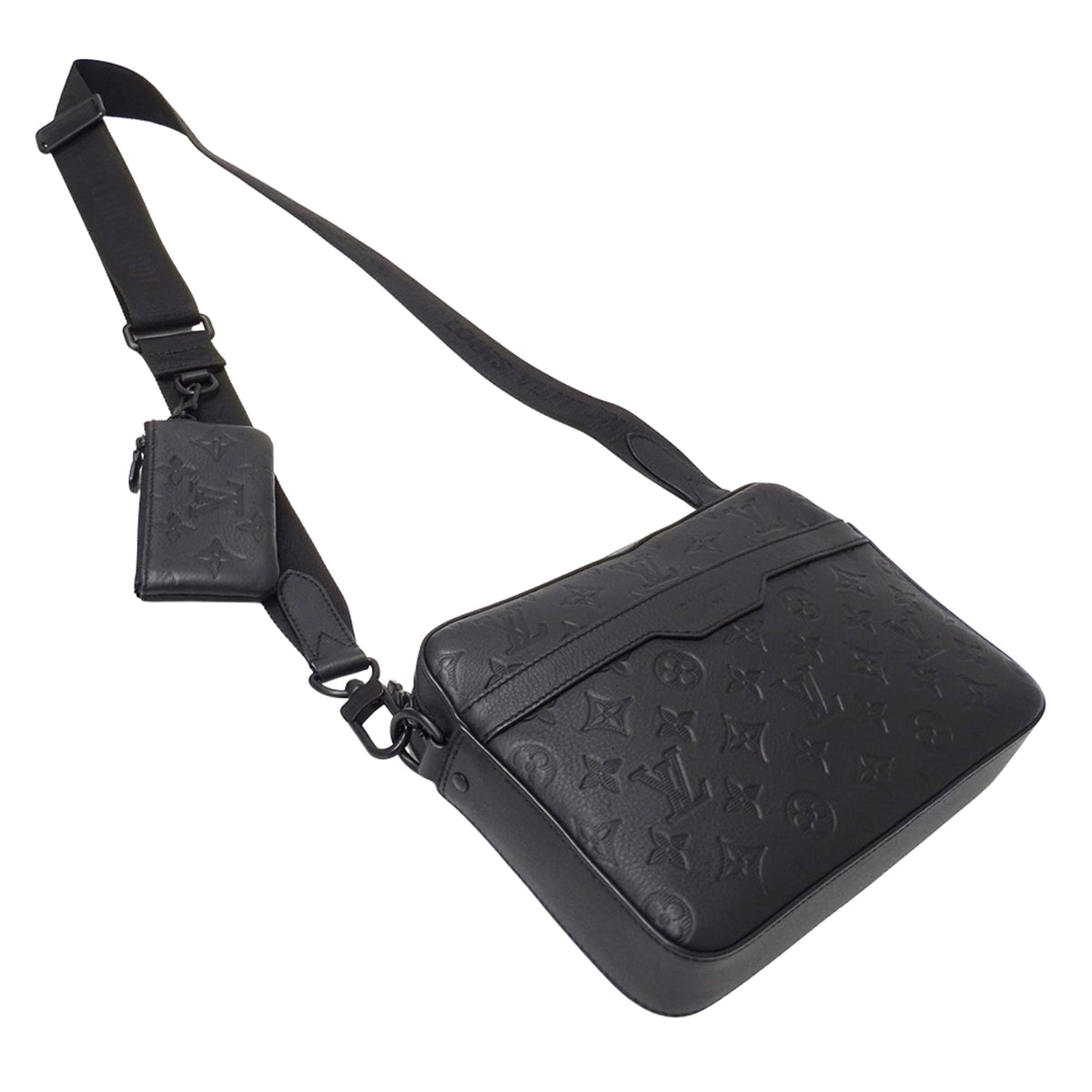 Louis Vuitton Black Monogram Noir Monogram Shadow Handbag Pouch Shoulder Bag (Pre-Owned)