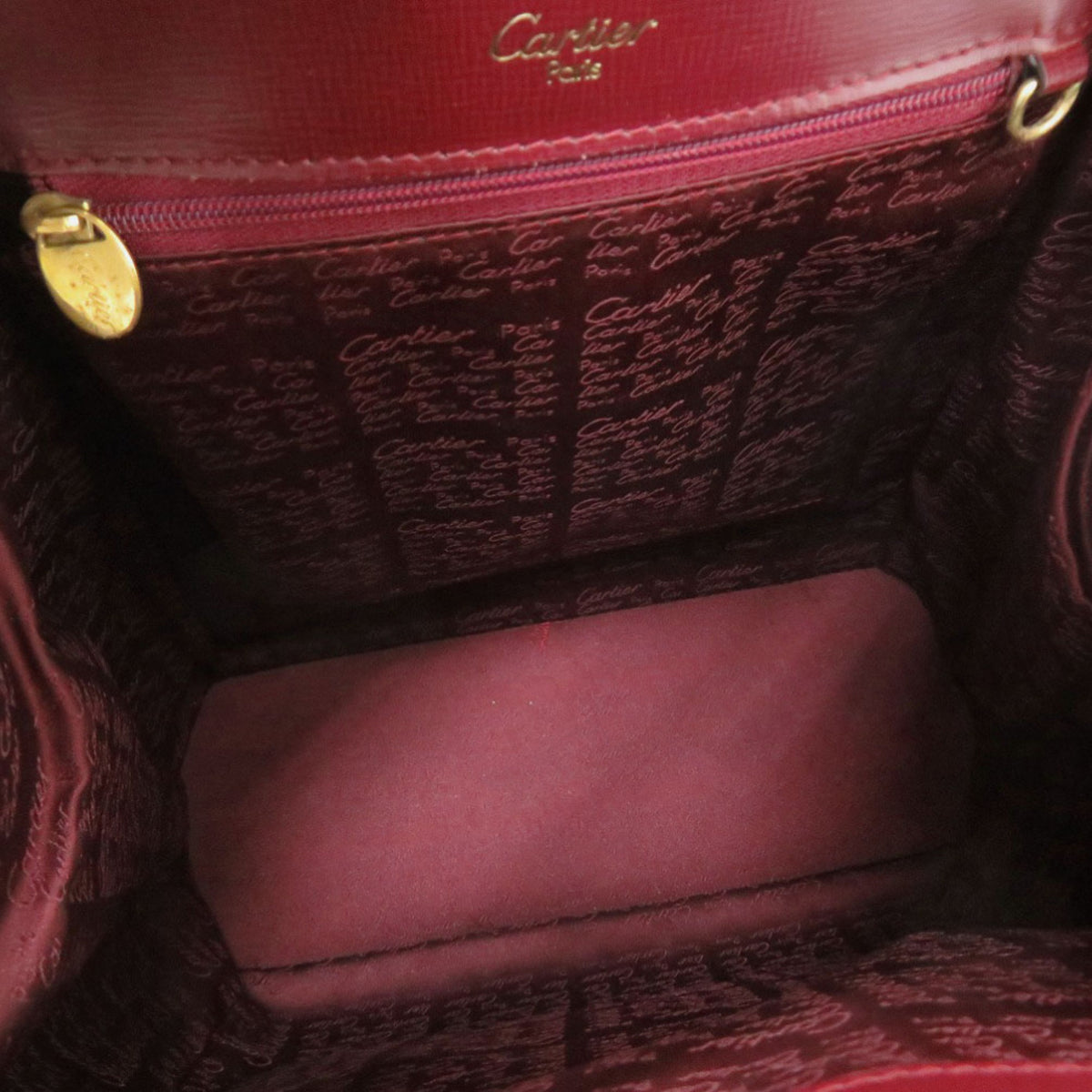 Cartier Bordeaux Leather Backpack (Pre-Owned)