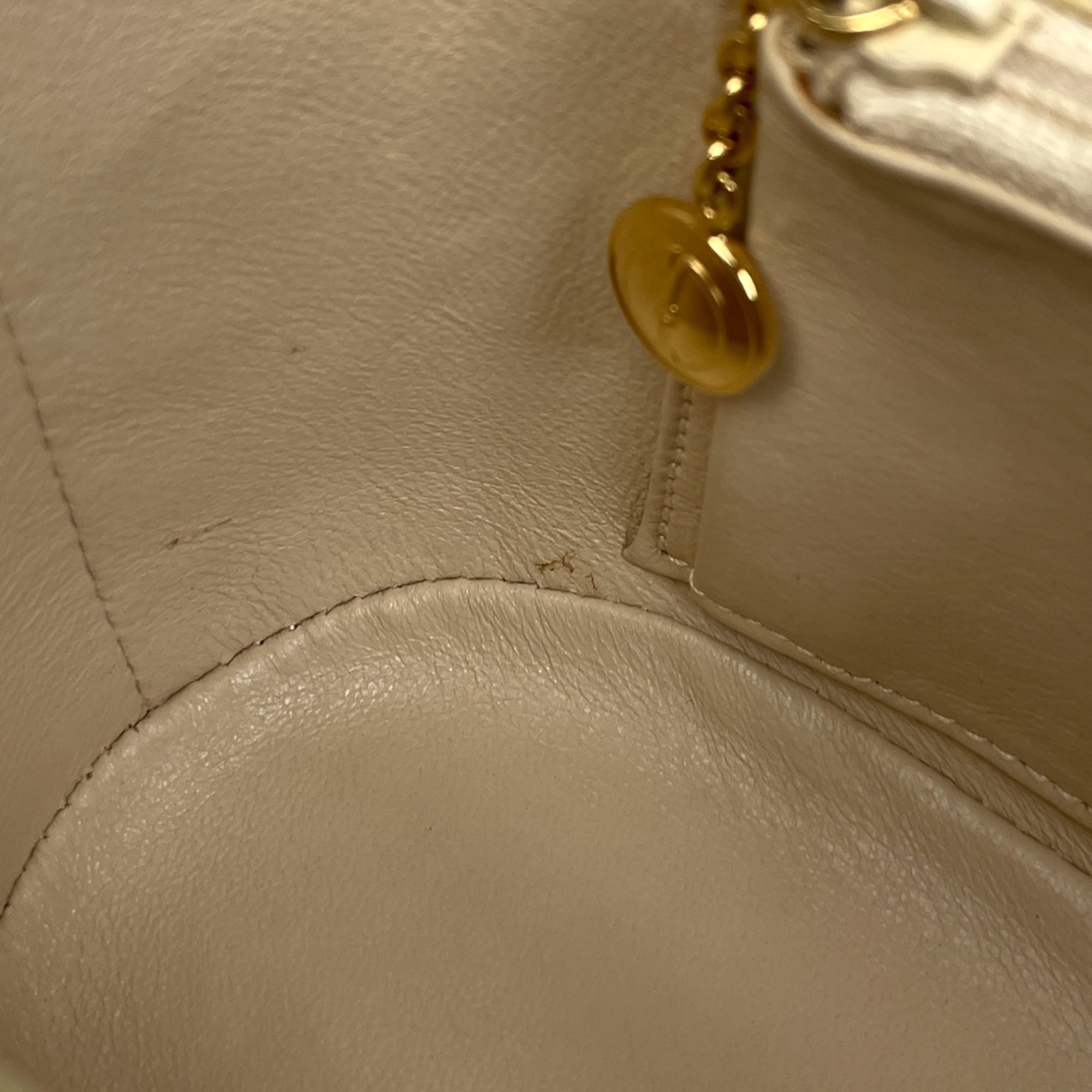 Gucci Beige Leather Handbag Vanity Bag (Pre-Owned)
