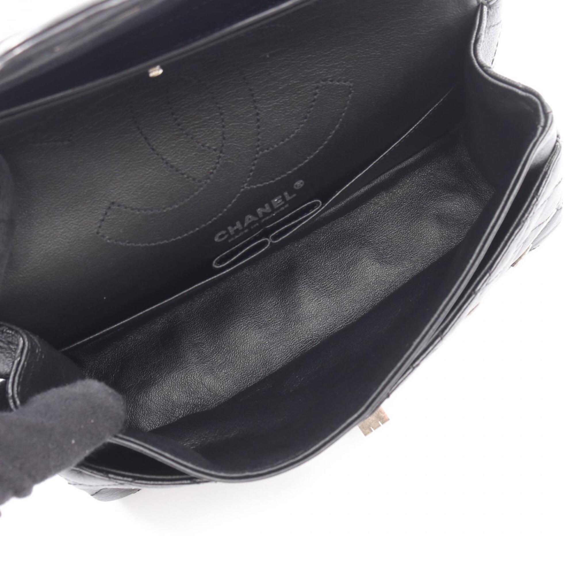Chanel Black Leather Handbag Shoulder Bag (Pre-Owned)