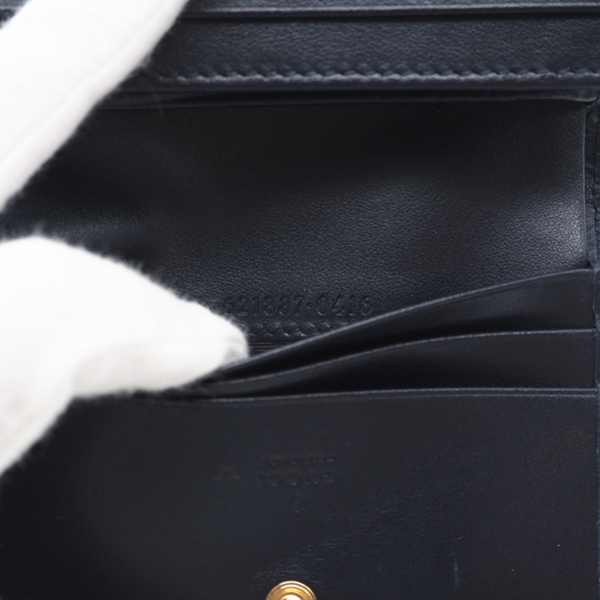 Gucci Beige Black Canvas Wallet (Bi-Fold) (Pre-Owned)