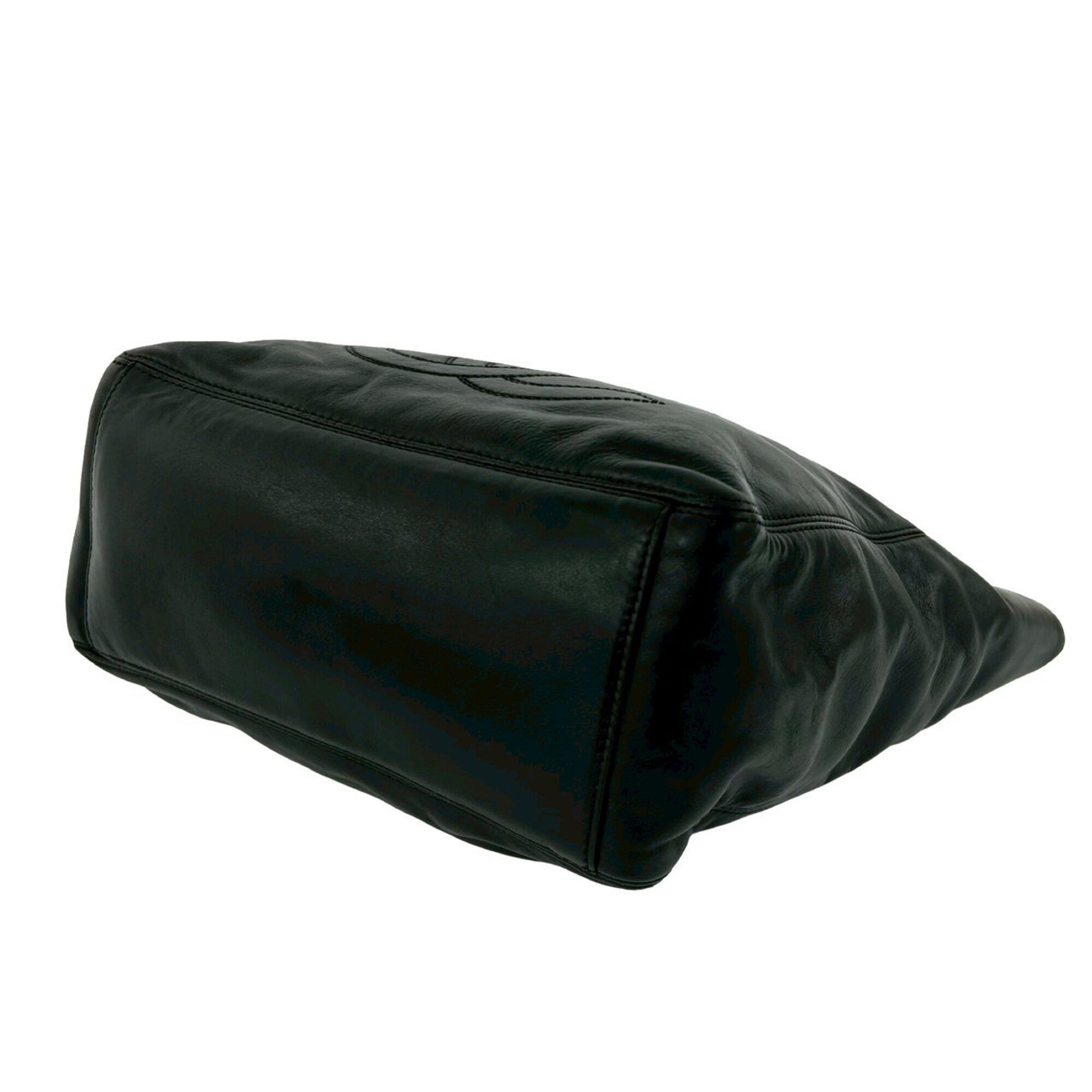 Chanel Black Leather Plastic Handbag (Pre-Owned)