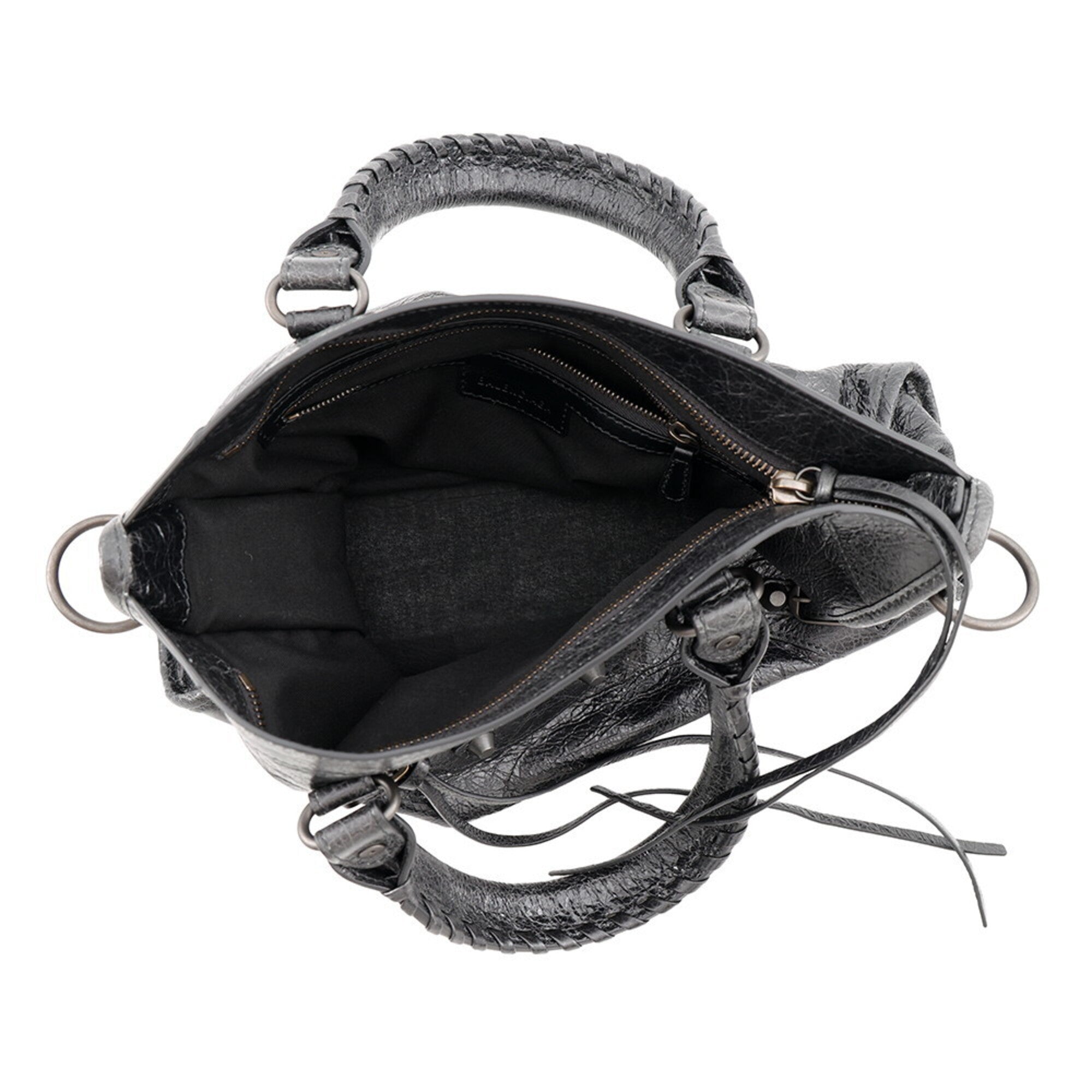 Balenciaga Black Leather Handbag Shoulder Bag (Pre-Owned)