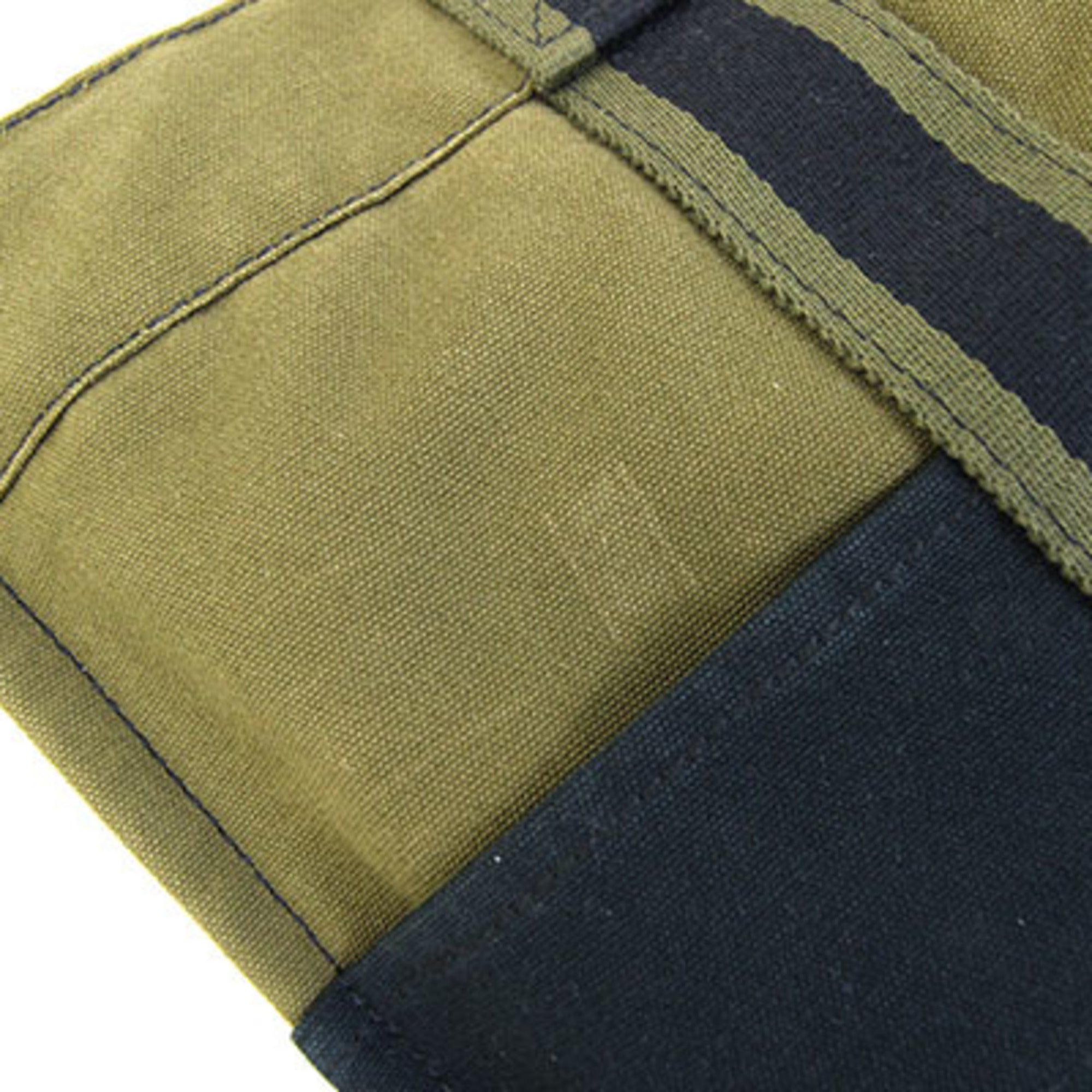 Hermes Navy Olive Cotton Canvas Tote Bag (Pre-Owned)