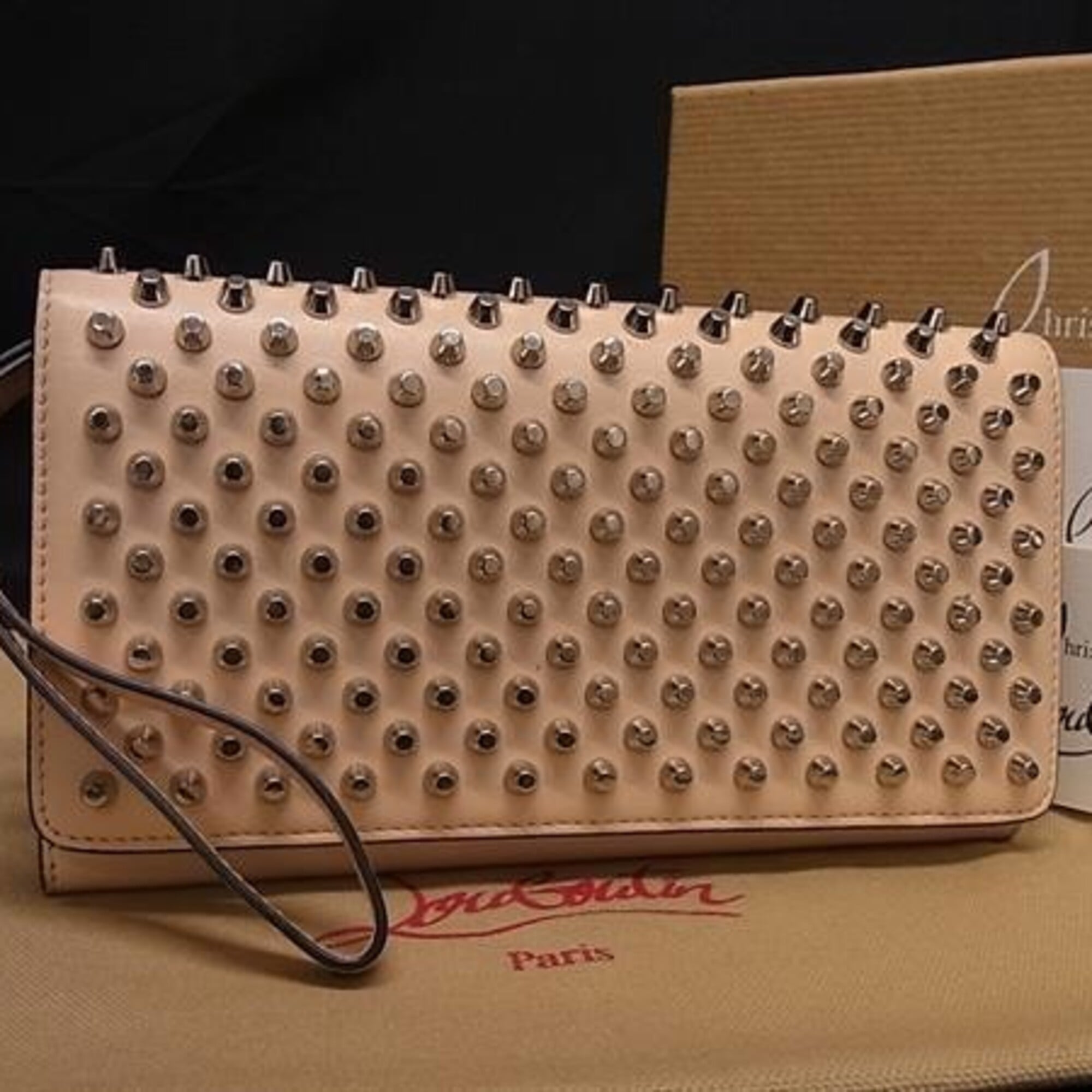Christian Louboutin Beige Long Wallet (Tri-Fold) (Pre-Owned)