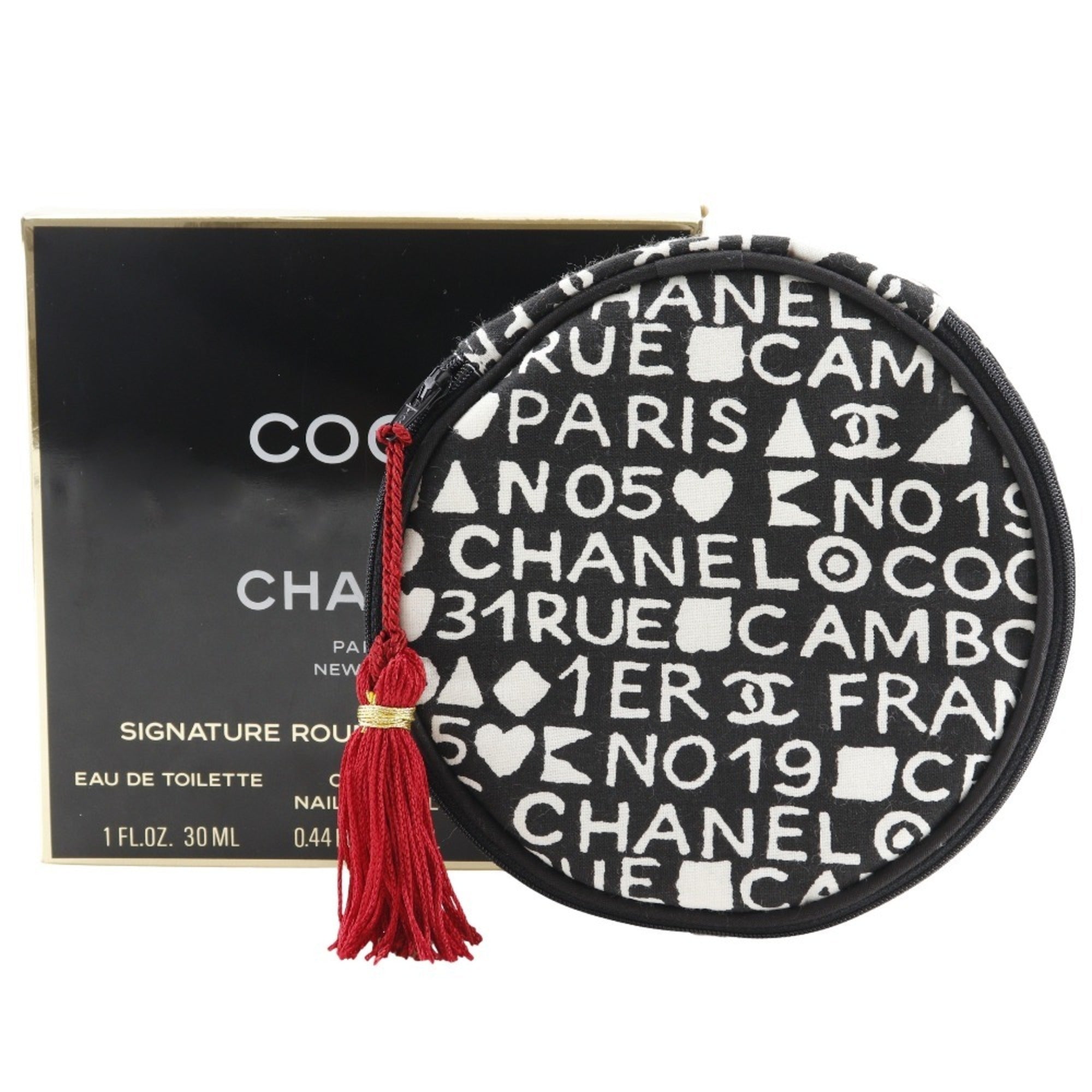 Chanel Black Cotton Pouch (Pre-Owned)