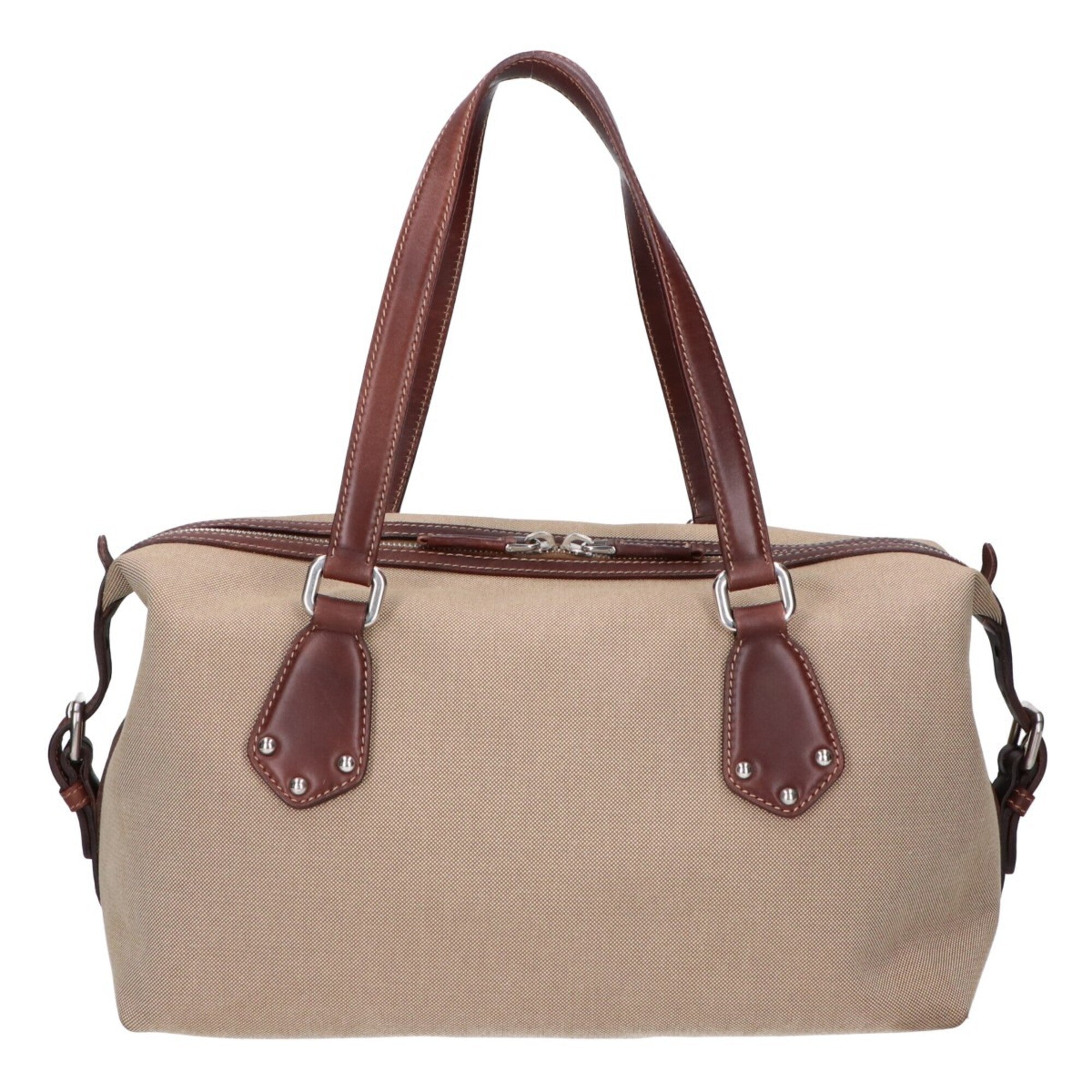 Prada Beige Brown Jacquard Handbag (Pre-Owned)