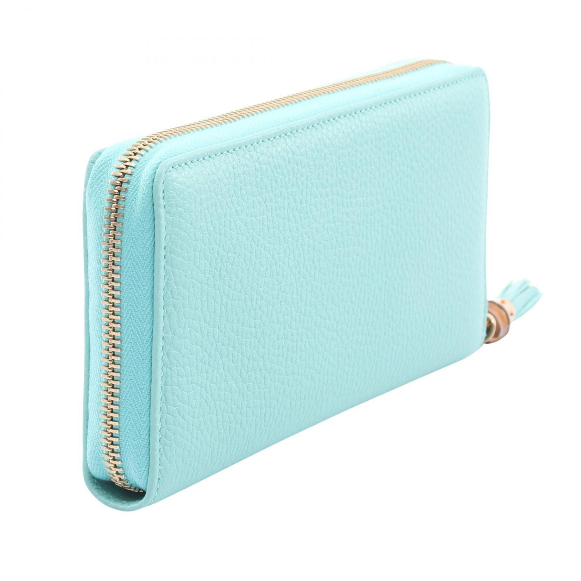 Gucci Blue Leather Long Wallet (Bi-Fold) (Pre-Owned)