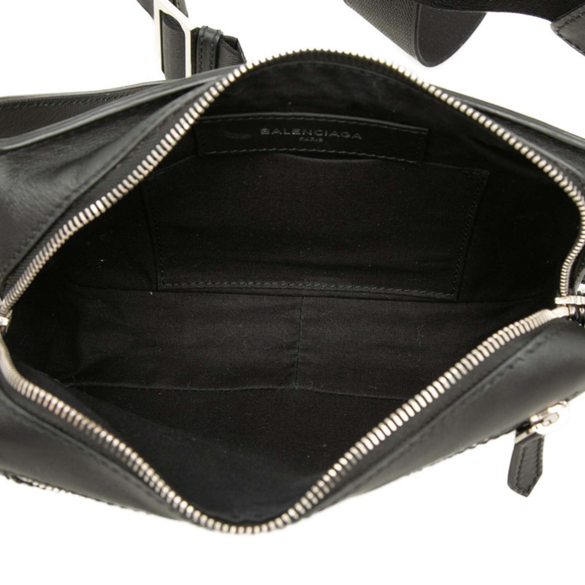 Balenciaga Black Leather Fanny Pack Sling Bag (Pre-Owned)