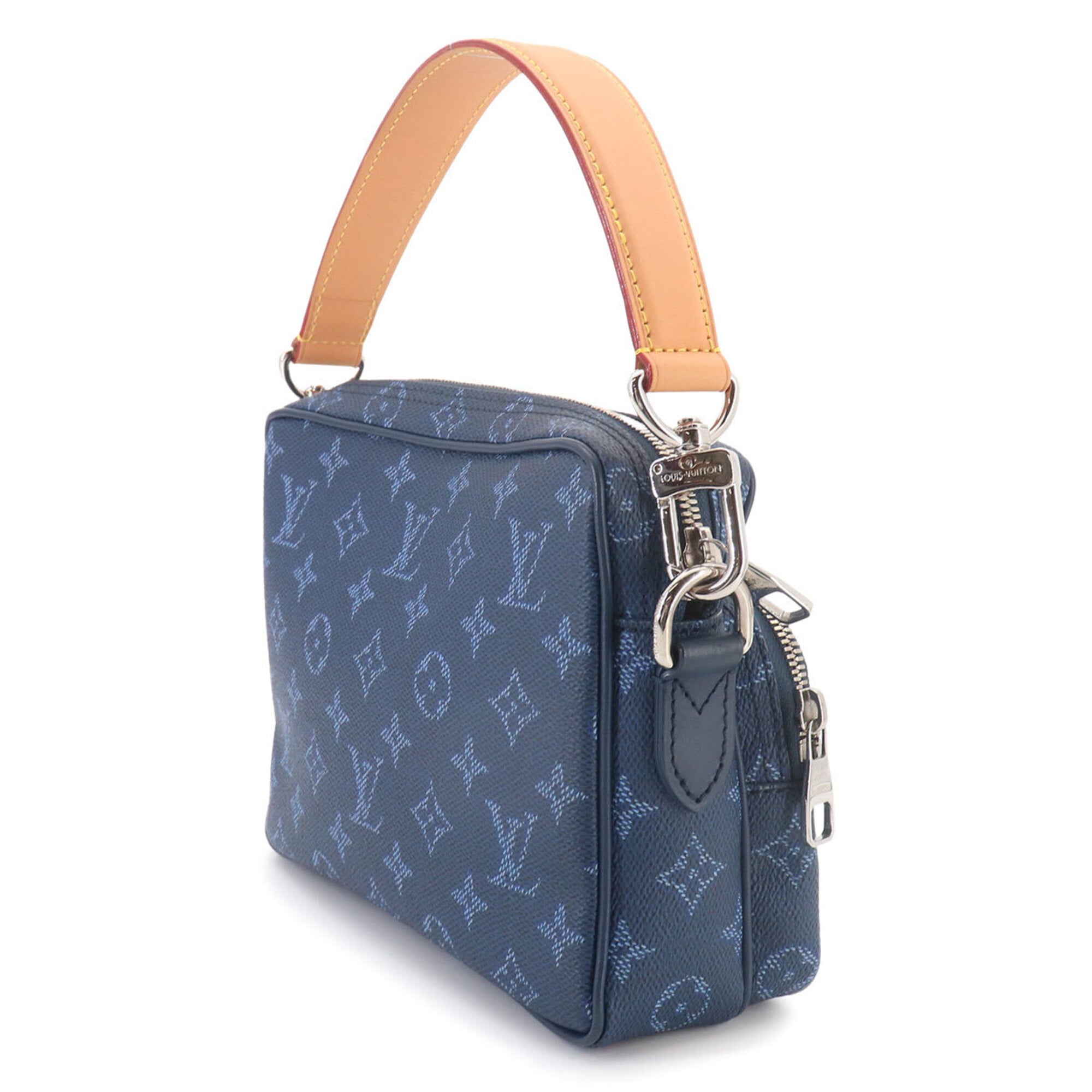 Louis Vuitton Blue Canvas Shoulder Bag (Pre-Owned)