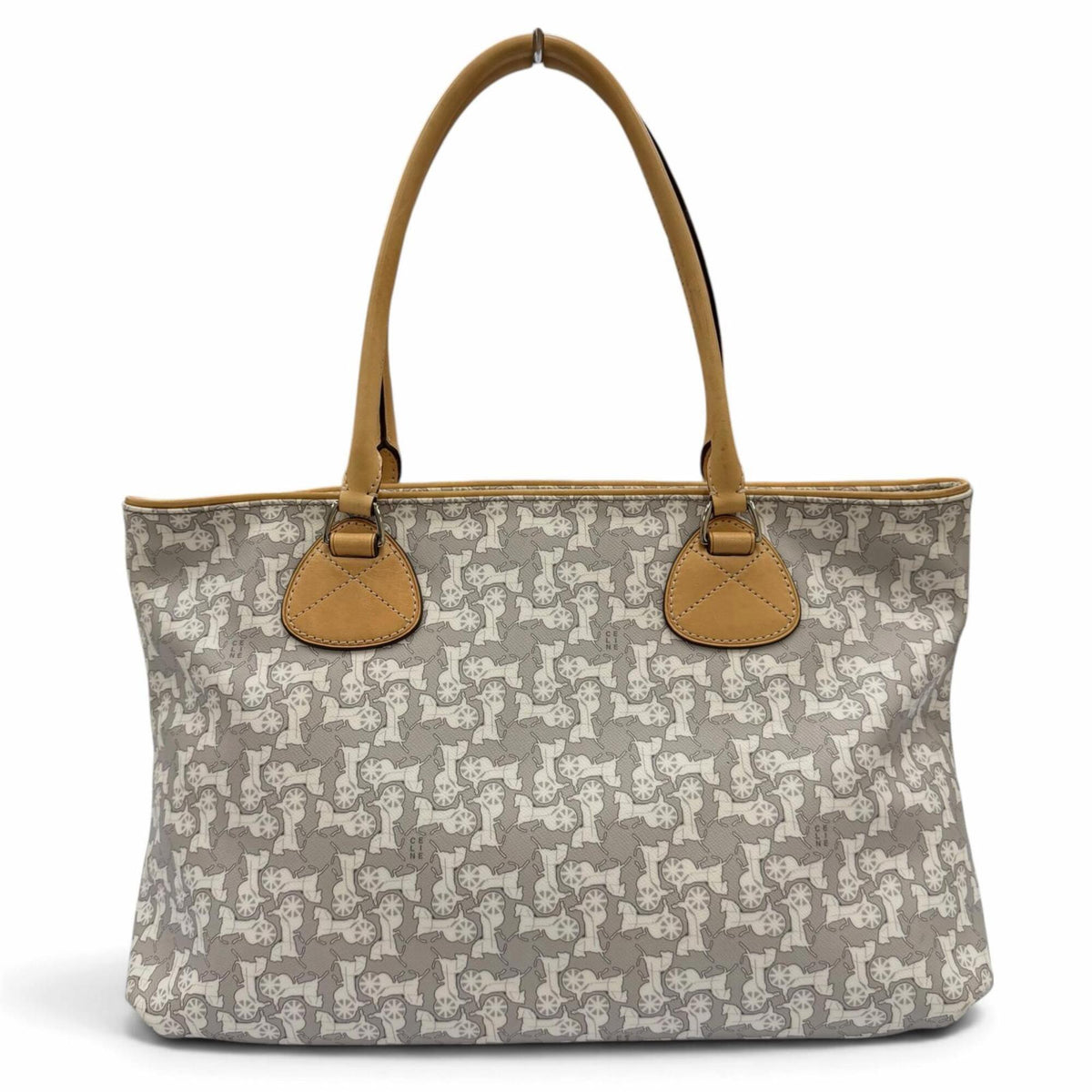 Celine Brown Light Gray Leather Tote Bag (Pre-Owned)