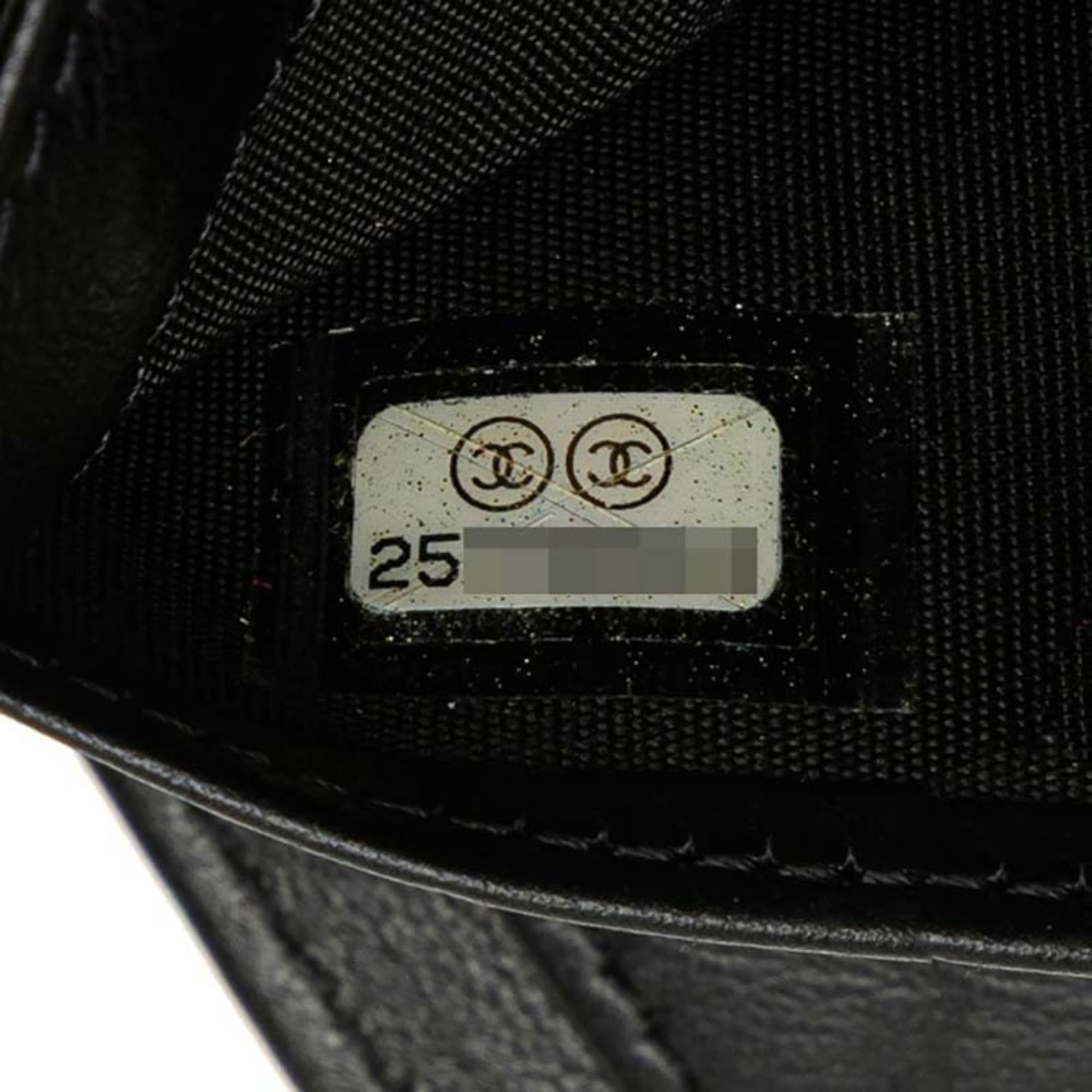 Chanel Boy Chanel Black Grained Calfskin Long Wallet (Bi-Fold) (Pre-Owned)