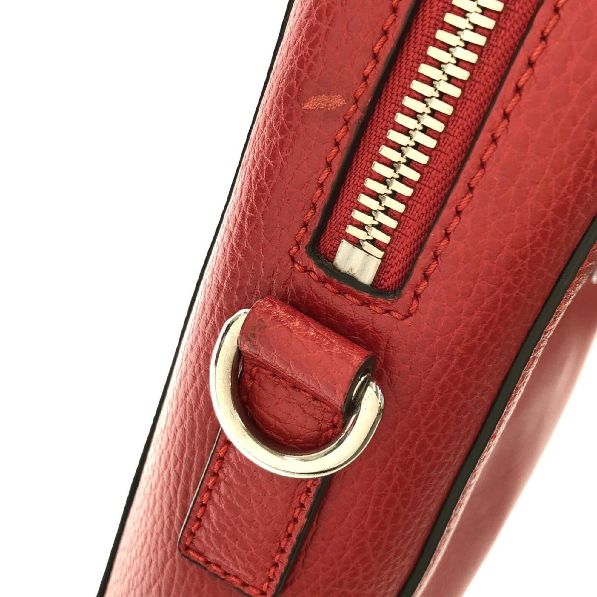 Gucci Red Color Leather Handbag (Pre-Owned)