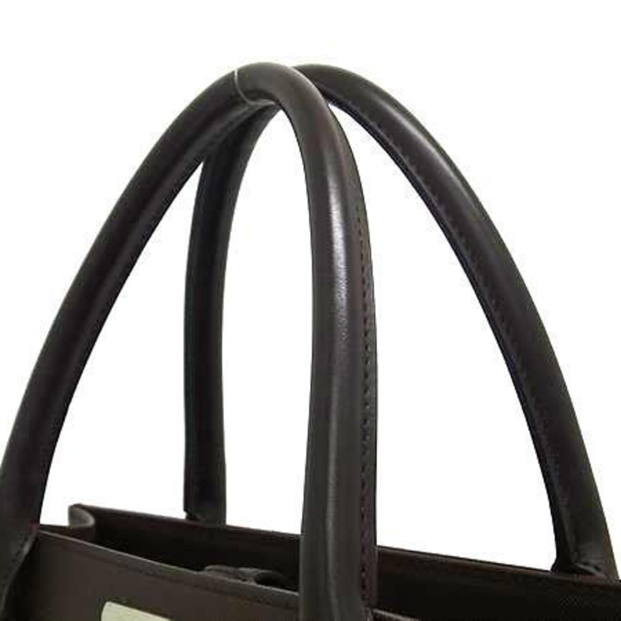 Burberry Brown Leather Handbag Tote Bag (Pre-Owned)