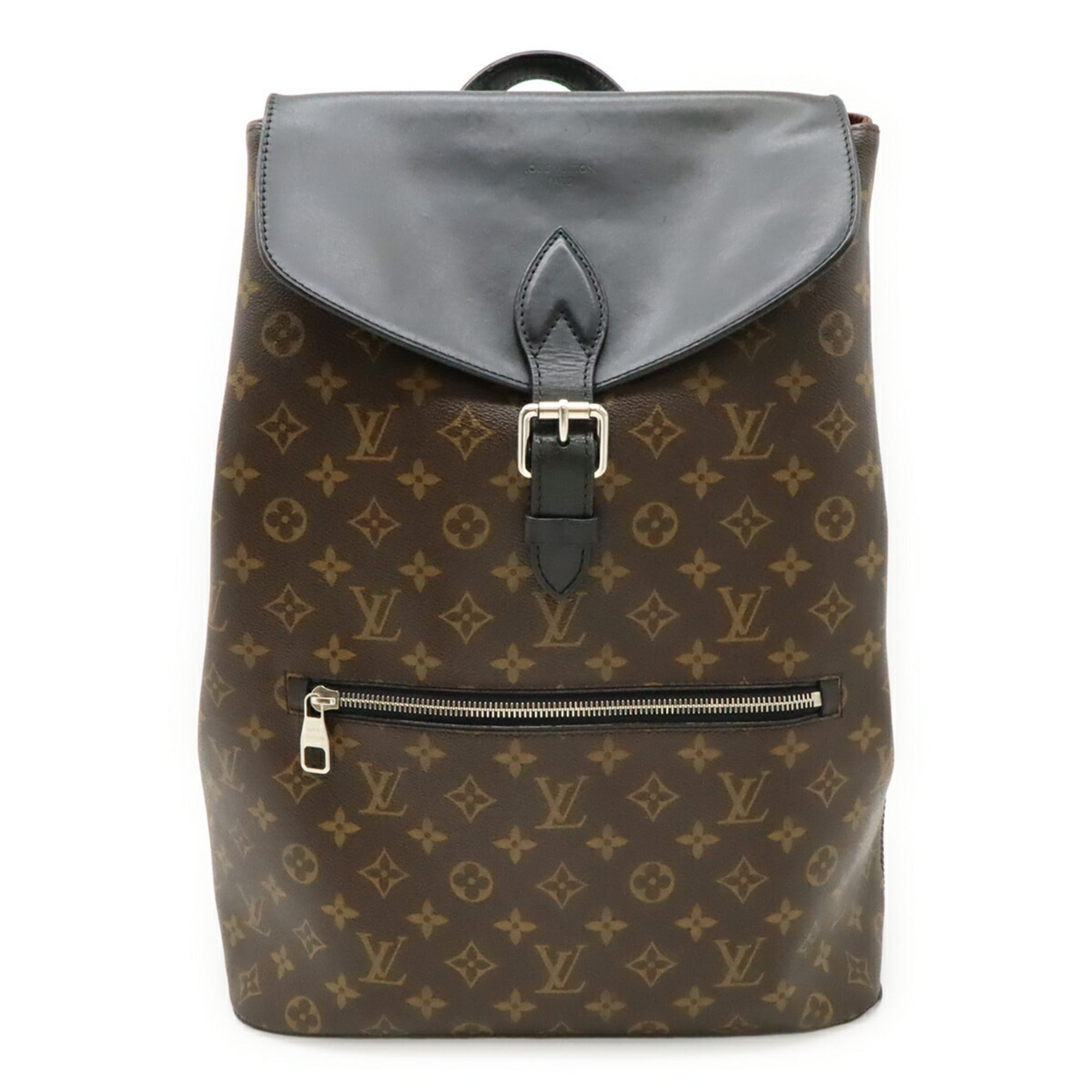 Louis Vuitton Brown Monogram Canvas Leather Backpack Shoulder Bag (Pre-Owned)