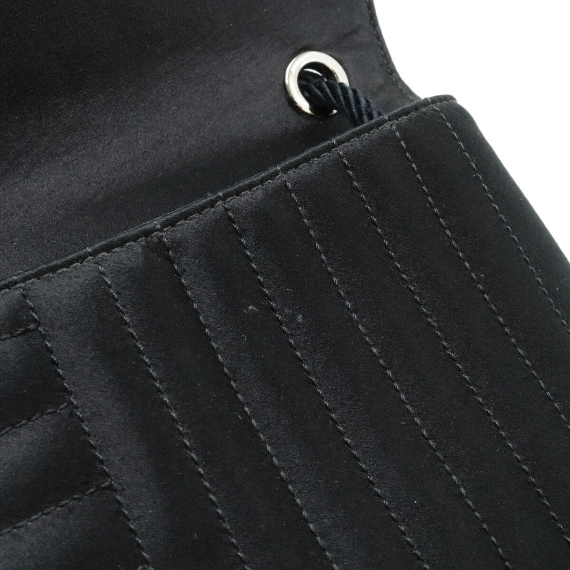 Chanel Black Satin Pochette Shoulder Bag (Pre-Owned)