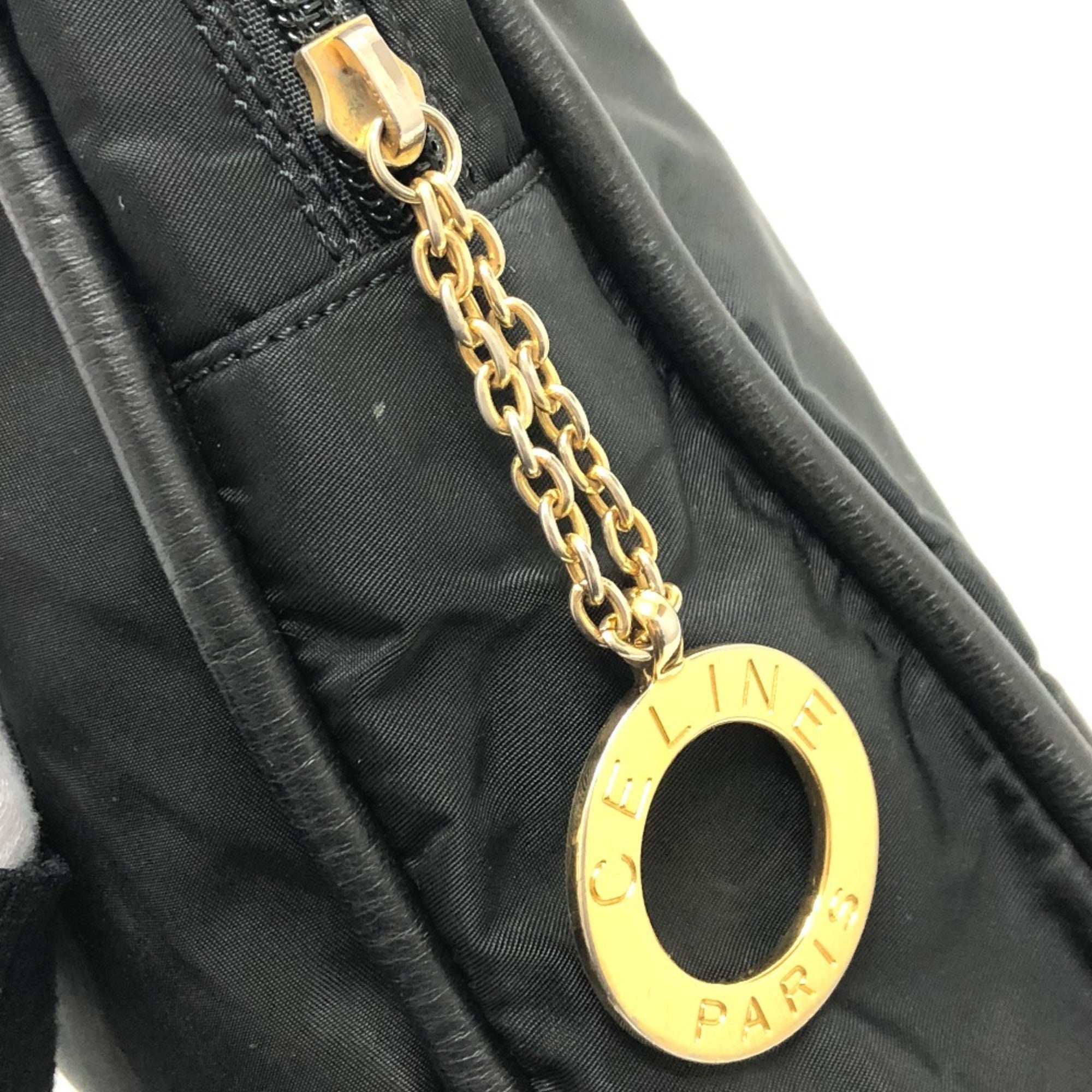 Celine Black Nylon Leather Shoulder Bag (Pre-Owned)