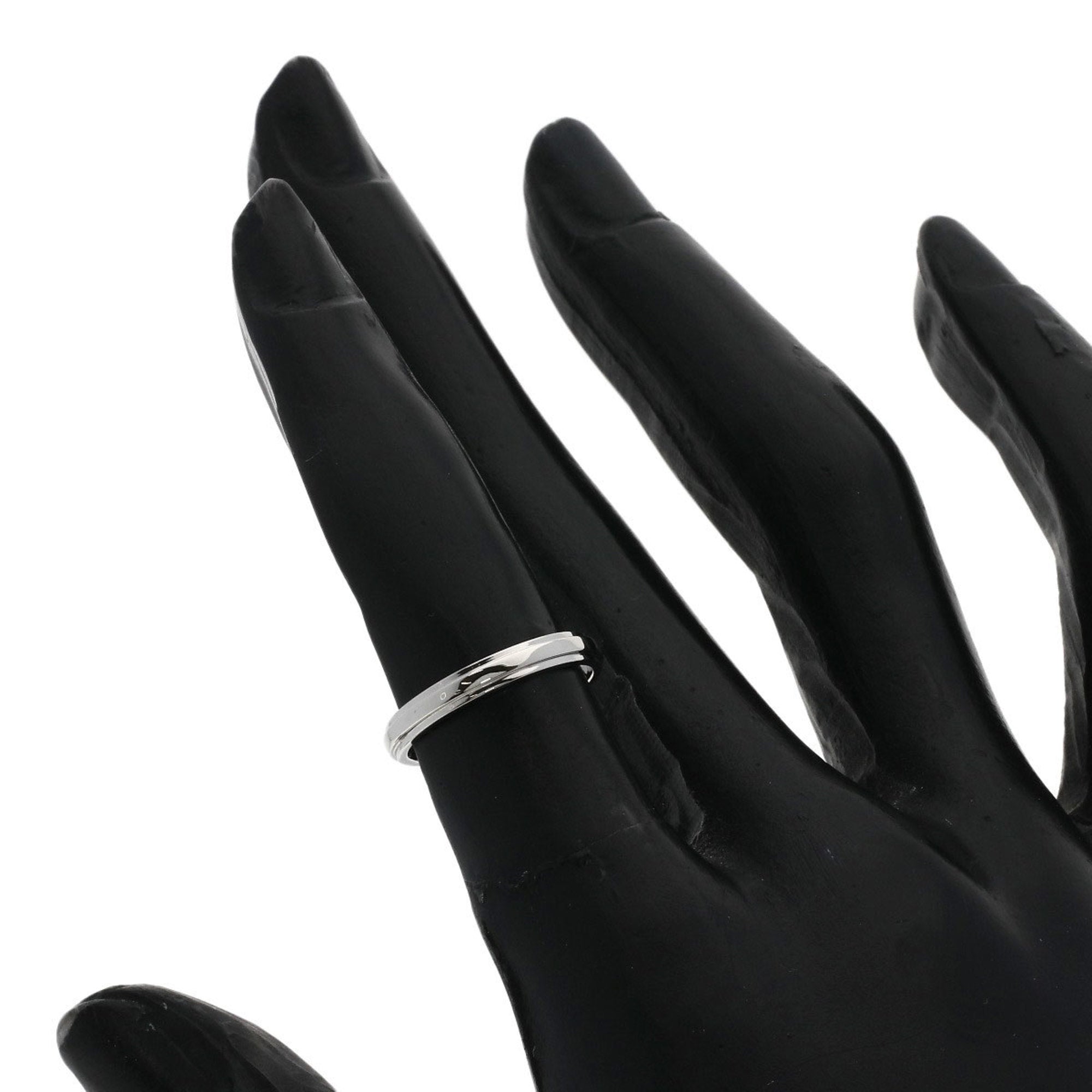 Cartier Silver Platinum 950 Band Ring (Pre-Owned)