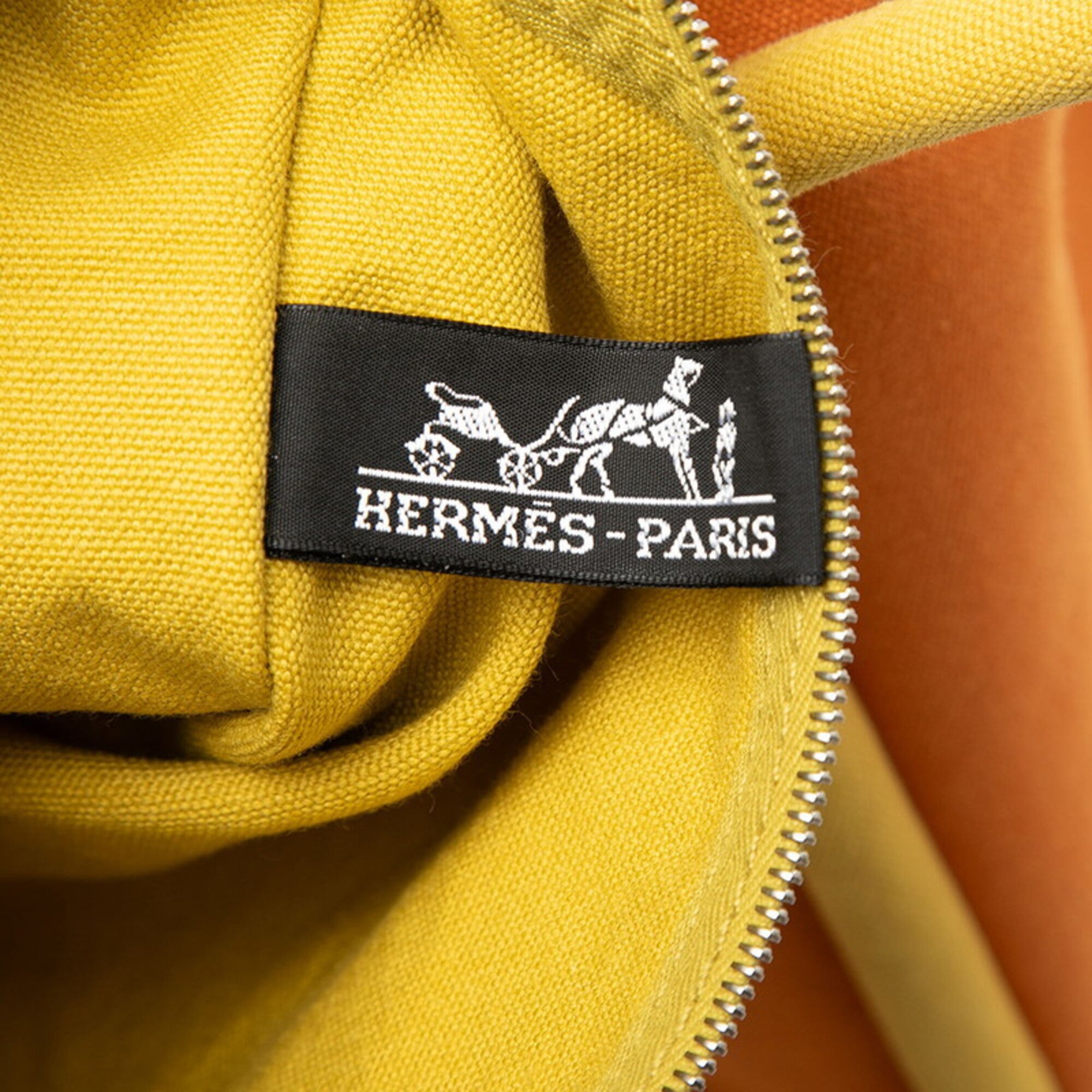 Hermes Orange Yellow Canvas Shoulder Bag Tote Bag (Pre-Owned)