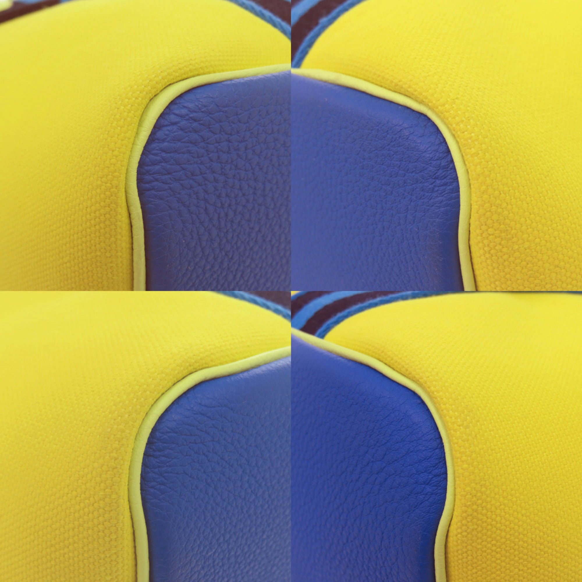 Hermes Blue Hydra Lime Yellow Taurillon Clemence Leather Tote Bag (Pre-Owned)