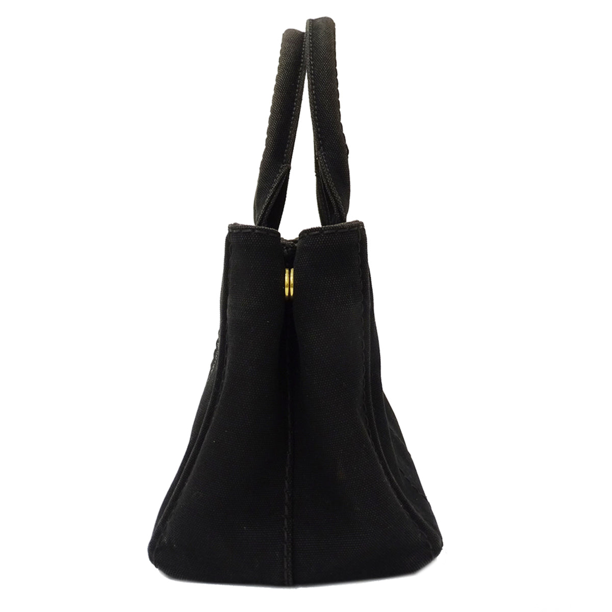 Prada Canapa Black Canvas Handbag (Pre-Owned)